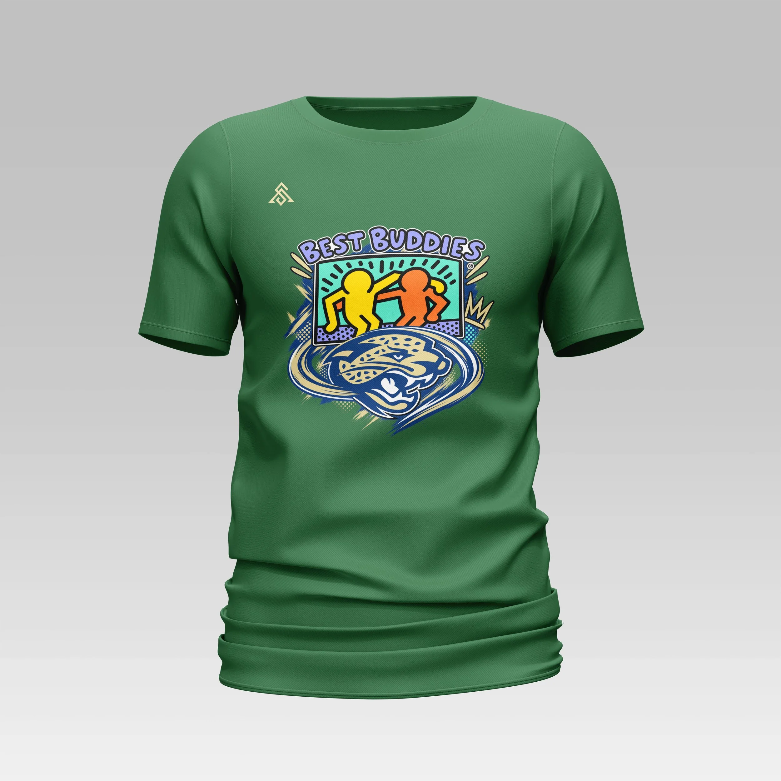 AHA Best BUddies Green Cotton T-Shirt