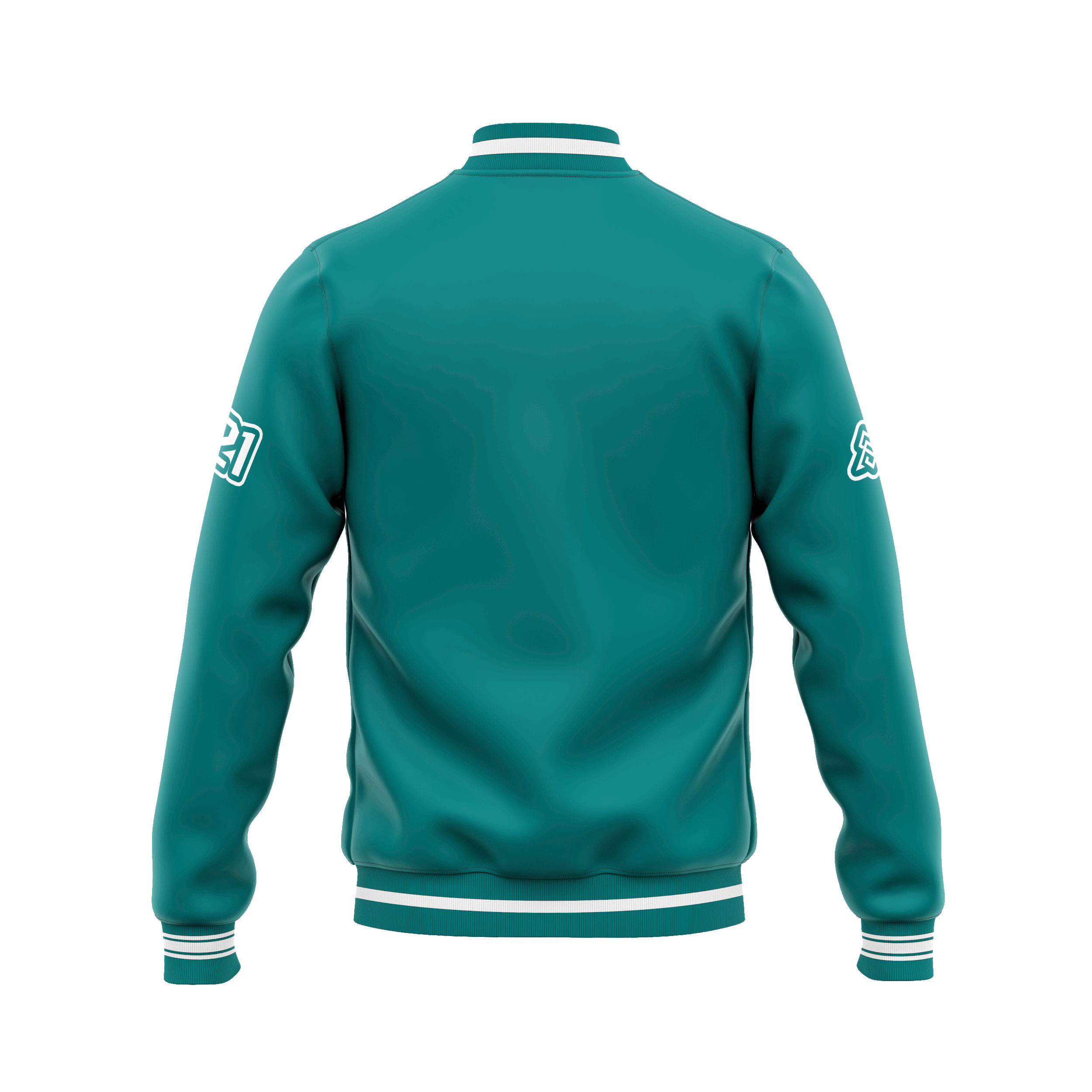 Satin Teal Bomber (Back View) copy 2.gif