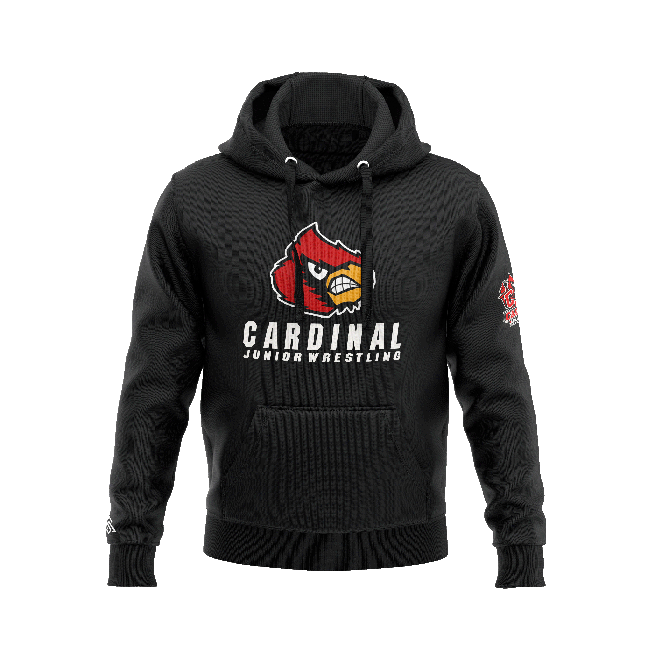 Cardinal Wrestling Black Cotton Hoodie