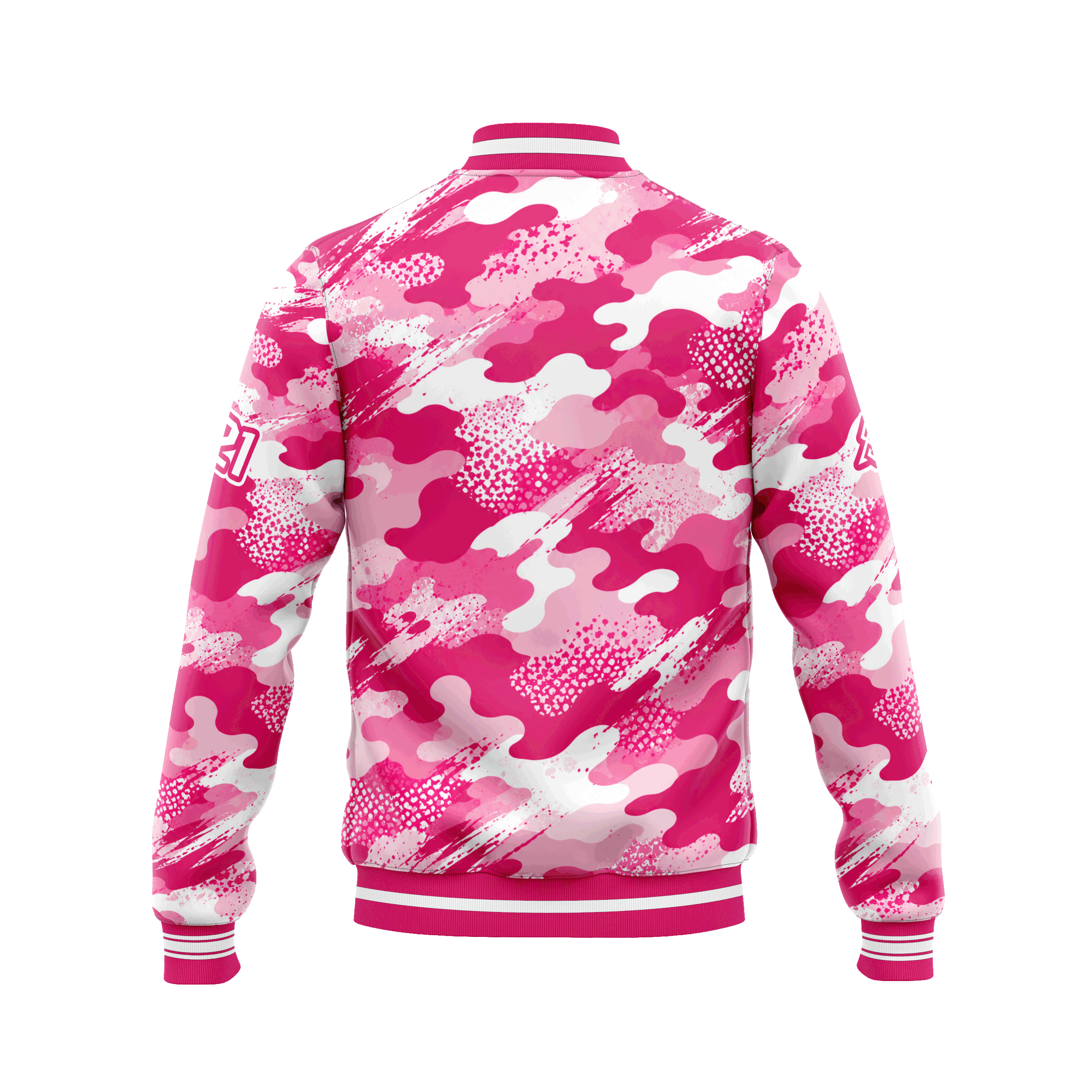 Satin Pink Camo Bomber (Back View) copy 2.gif