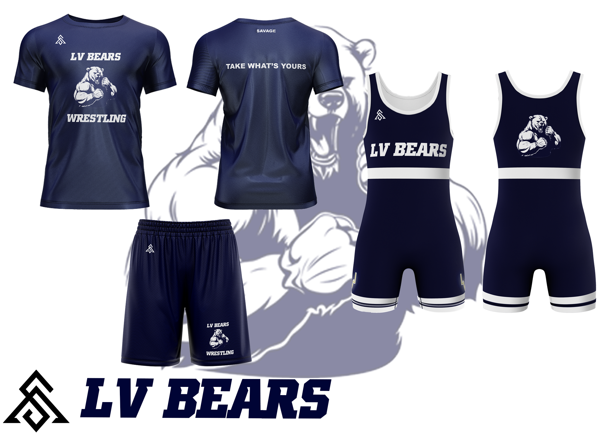 LV Bears Silver Wrestler Package