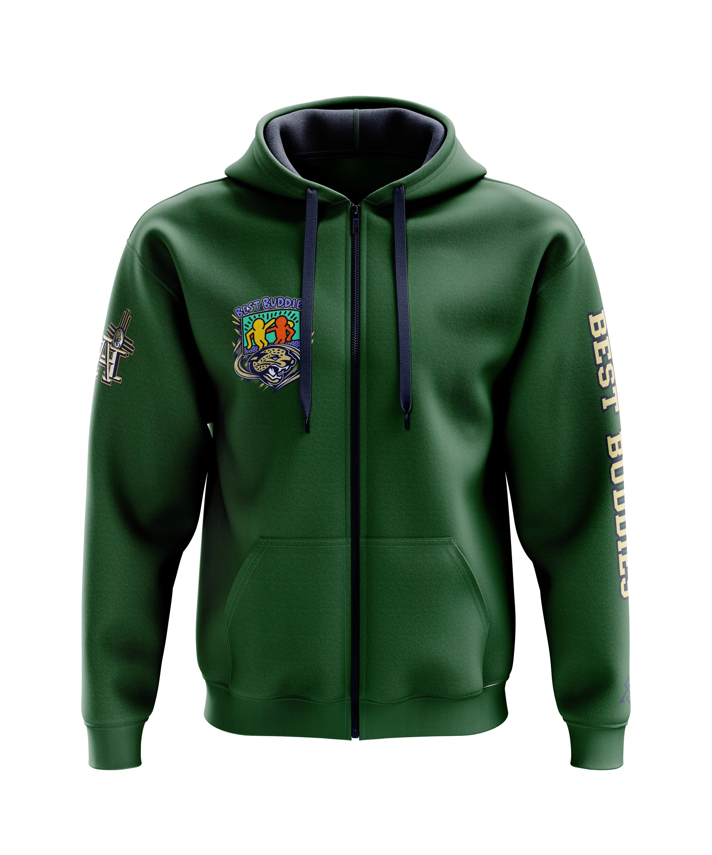 Best Buddies Green Zip Up Hoodie