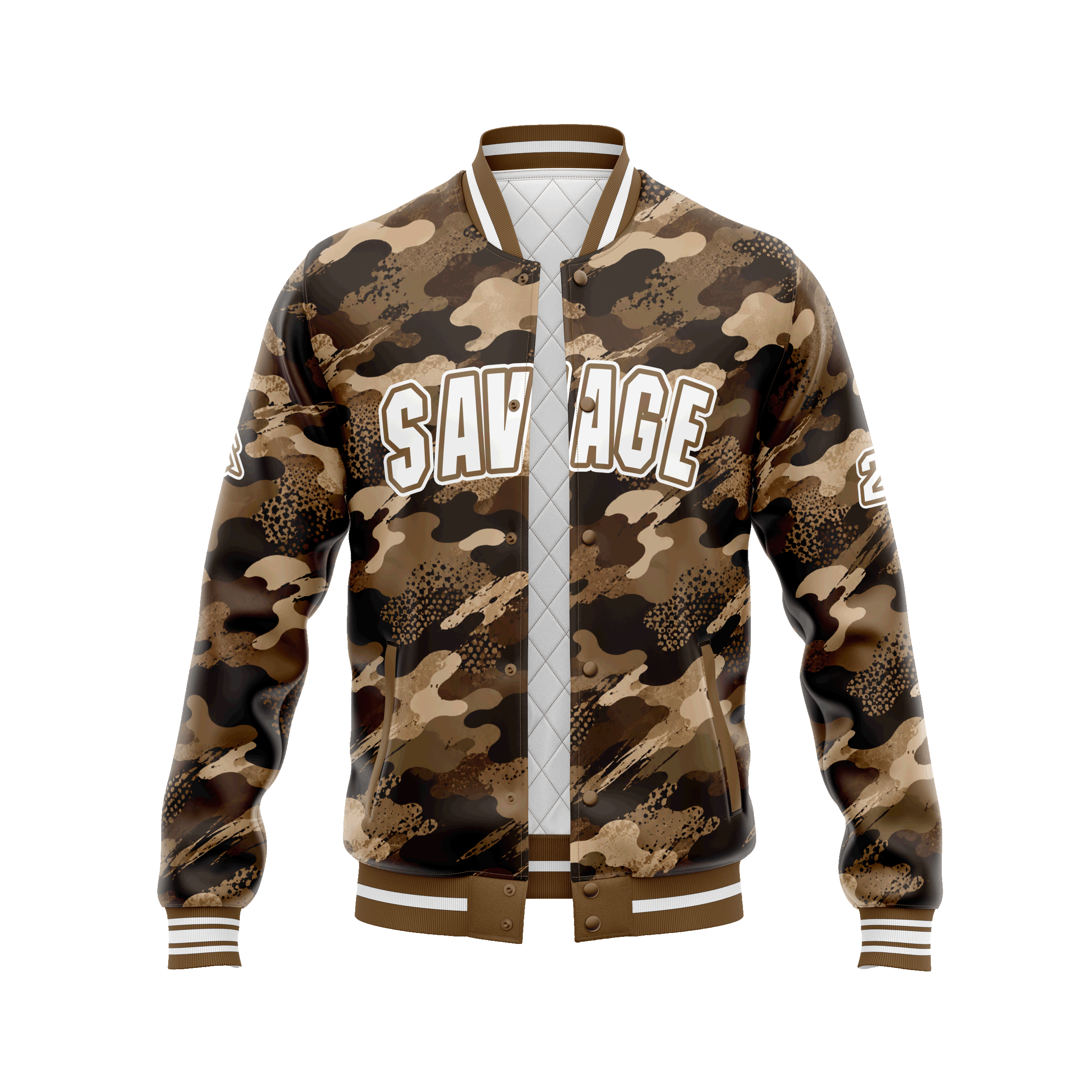 Savage Brown Camo Bomber Jacket