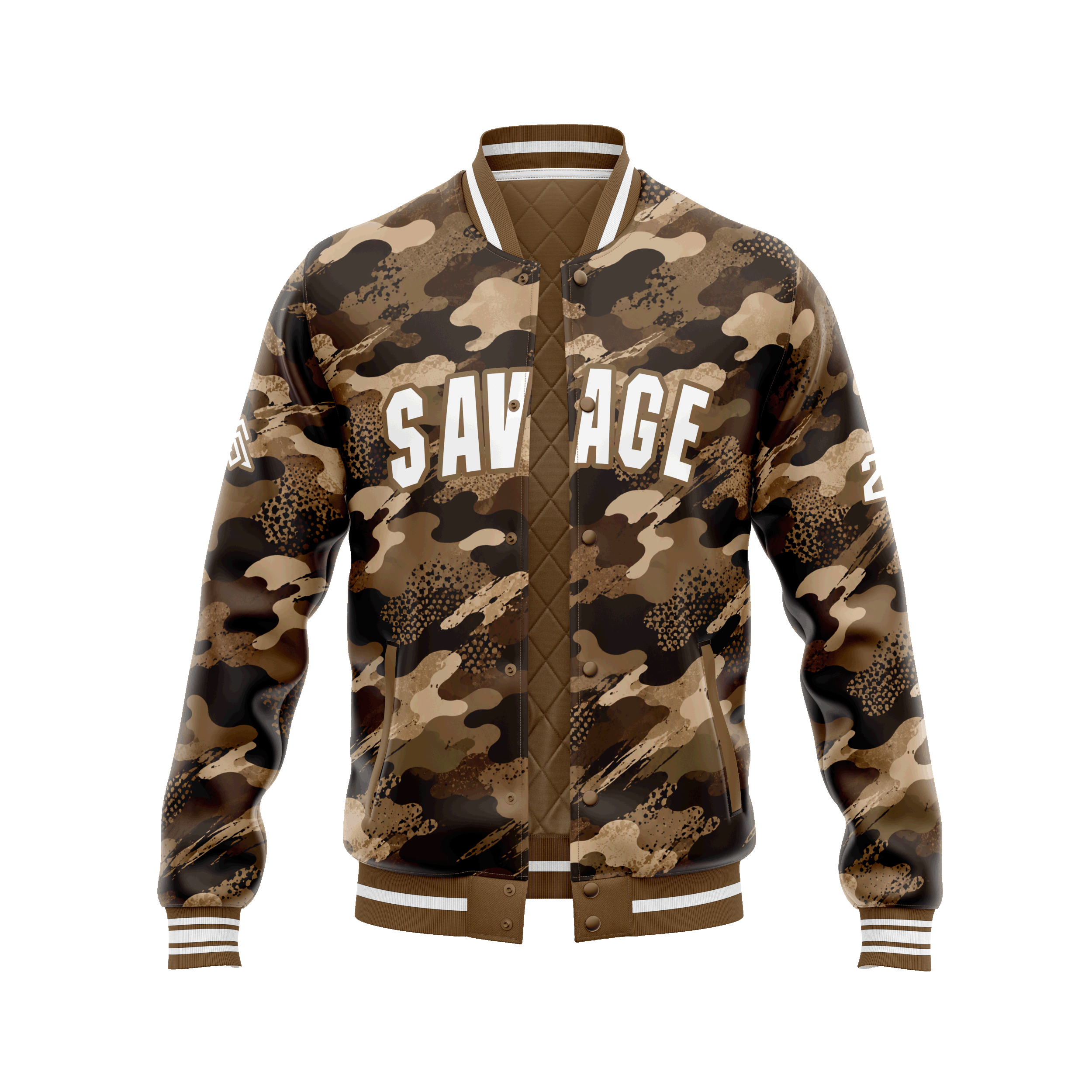 Savage Brown Camo Bomber Jacket
