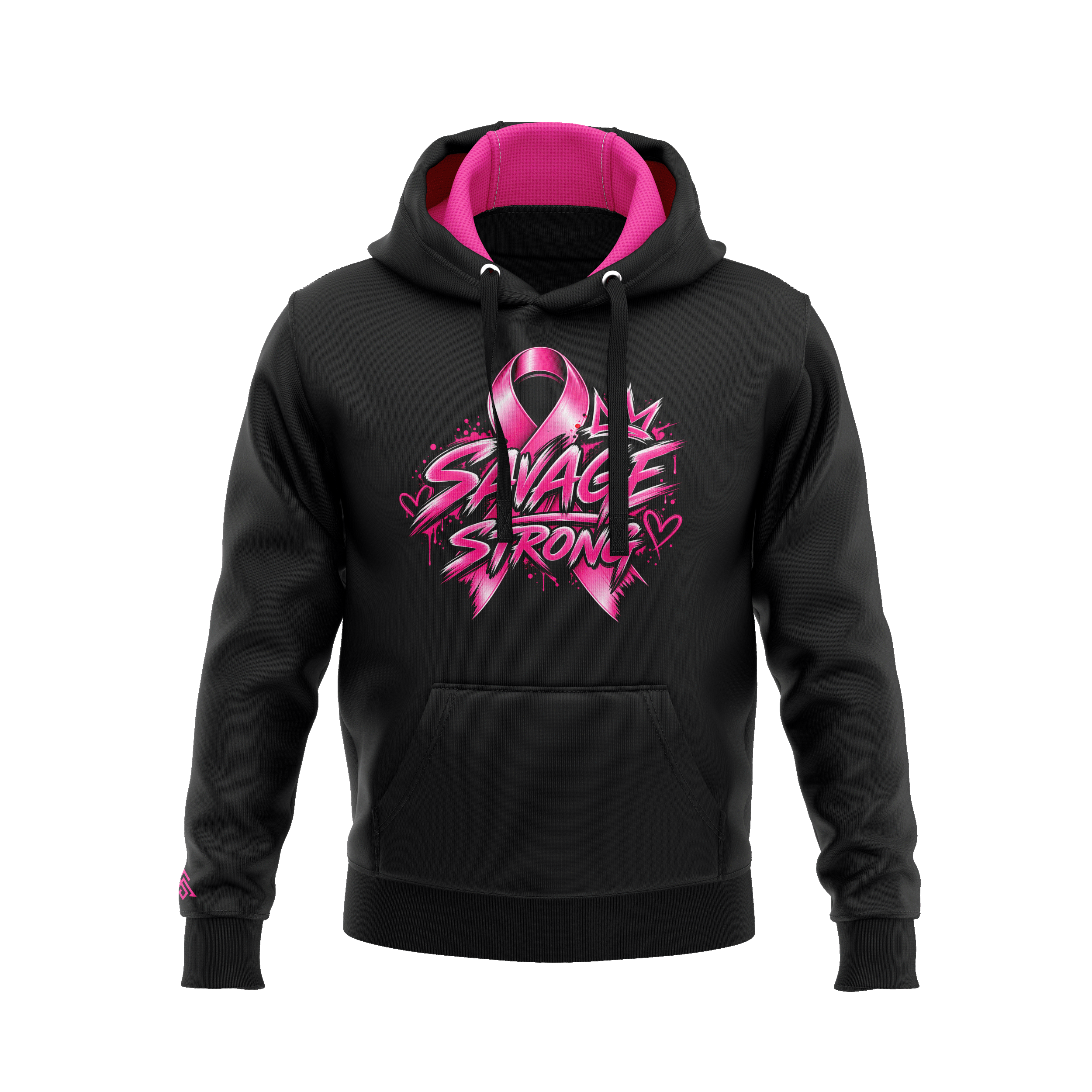 Black Savage Breast Cancer Awareness Hoodie
