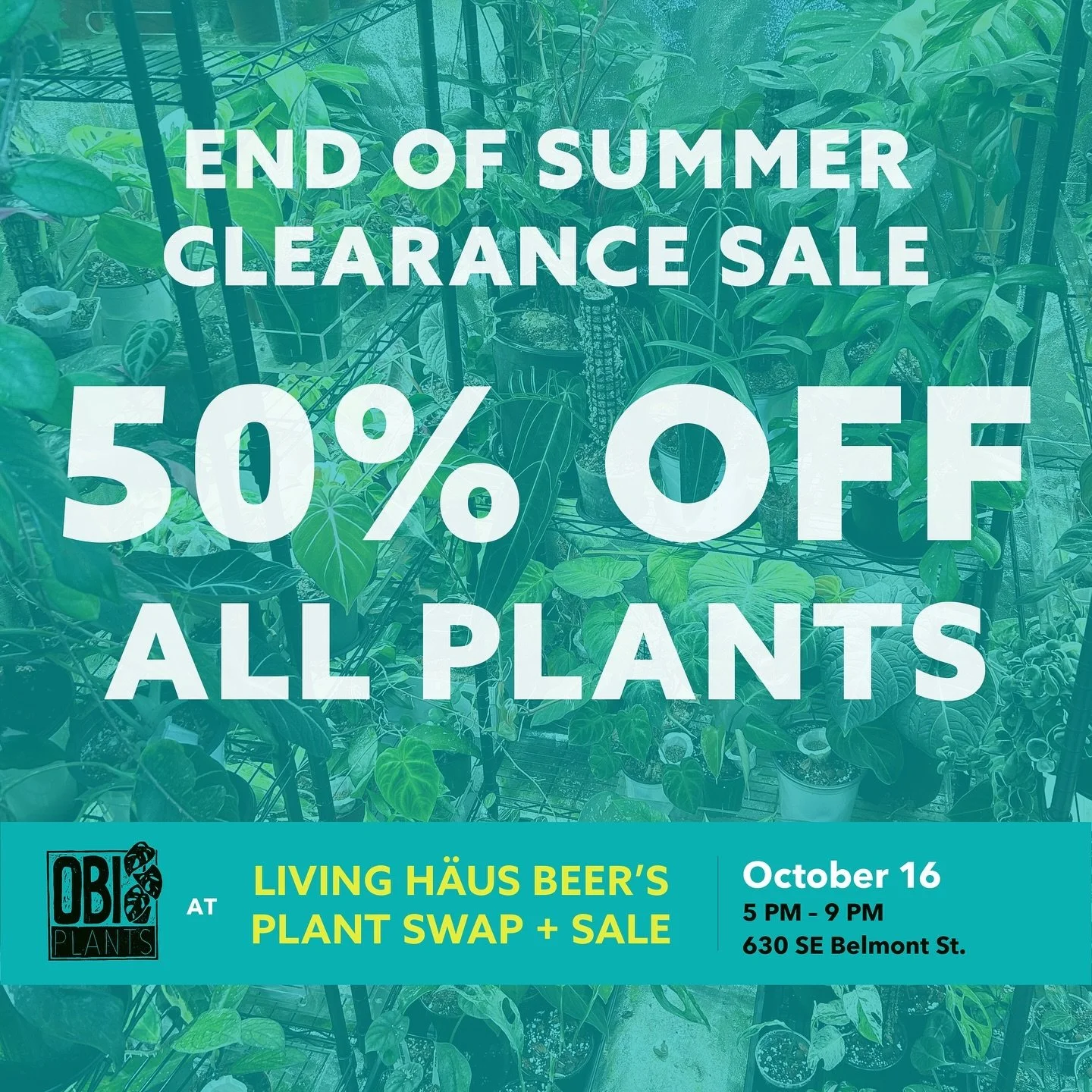 Big end of summer clearance plant sale at Living Haus Beer&rsquo;s upcoming plant swap!

Come hang out in their beautiful plant filled space, have some snacks and a bevy, and get some new plant pals to send off summer in proper fashion! Swipe thru po
