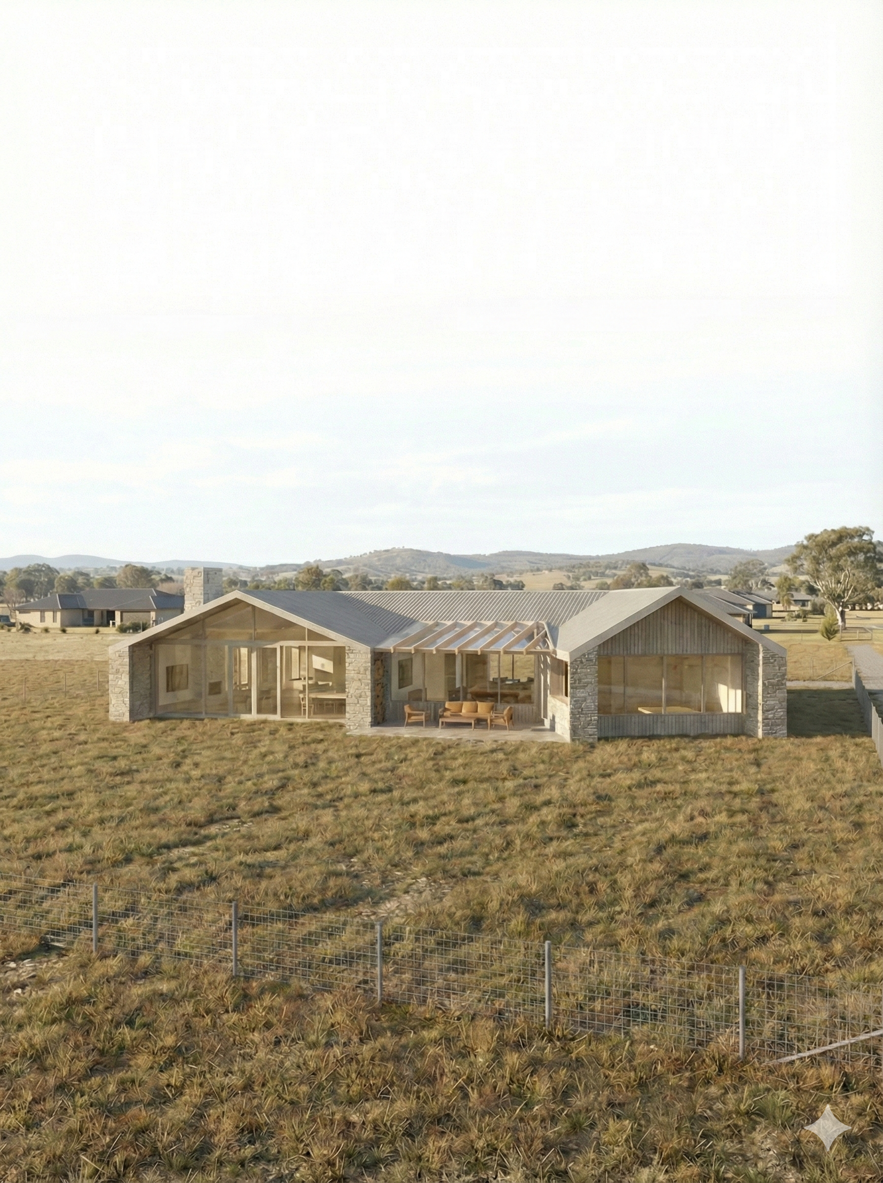 This Canberra family home extension establishes a powerful connection to its setting. The design carefully frames expansive views of the mountains, drawing the surrounding landscape into the new interior living spaces.