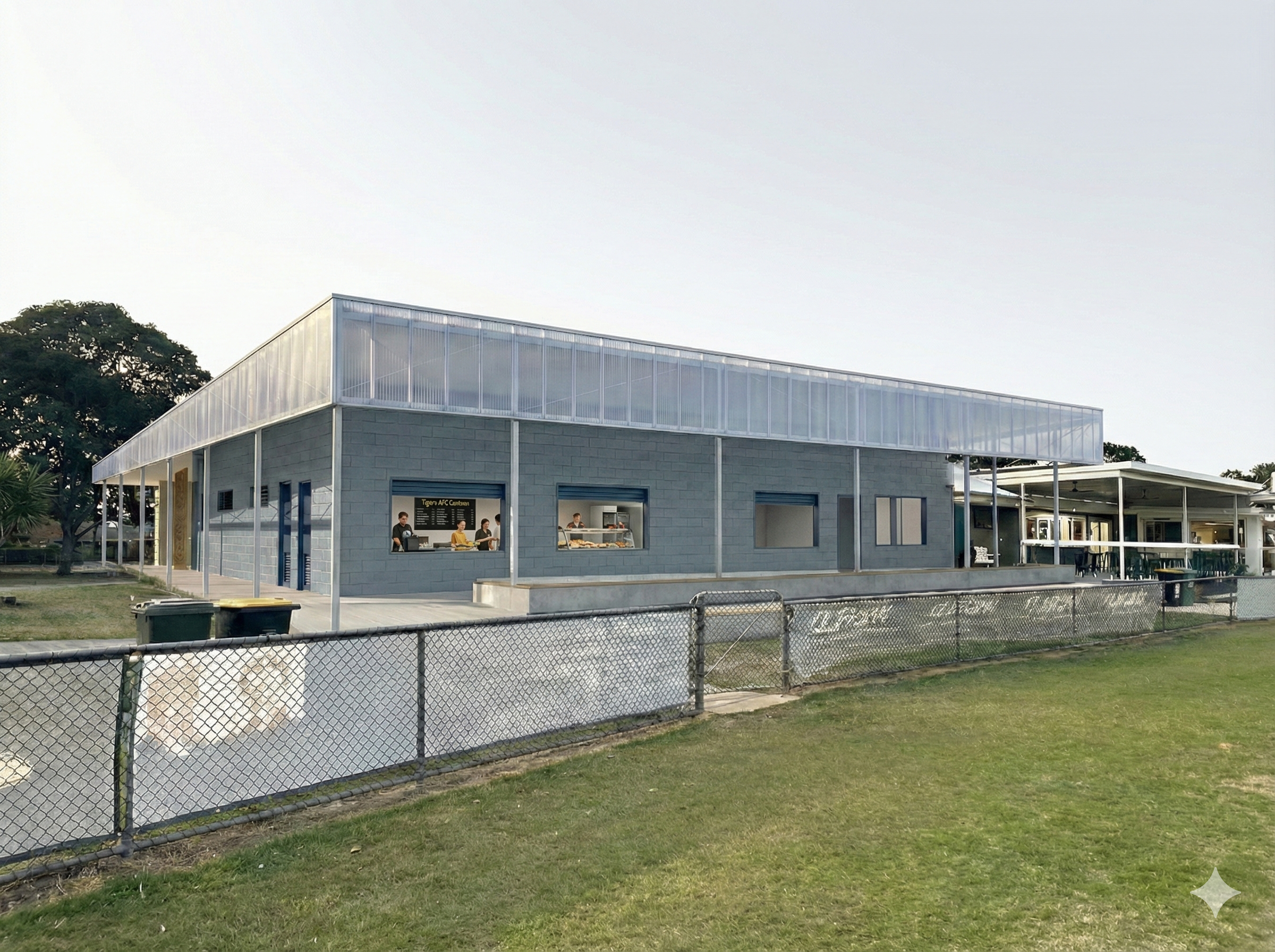 Broadbeach Football Club — the new extension to the women’s change rooms incorporates a covered viewing area, improving spectator comfort and significantly enhancing the facilities that support the women’s football program.