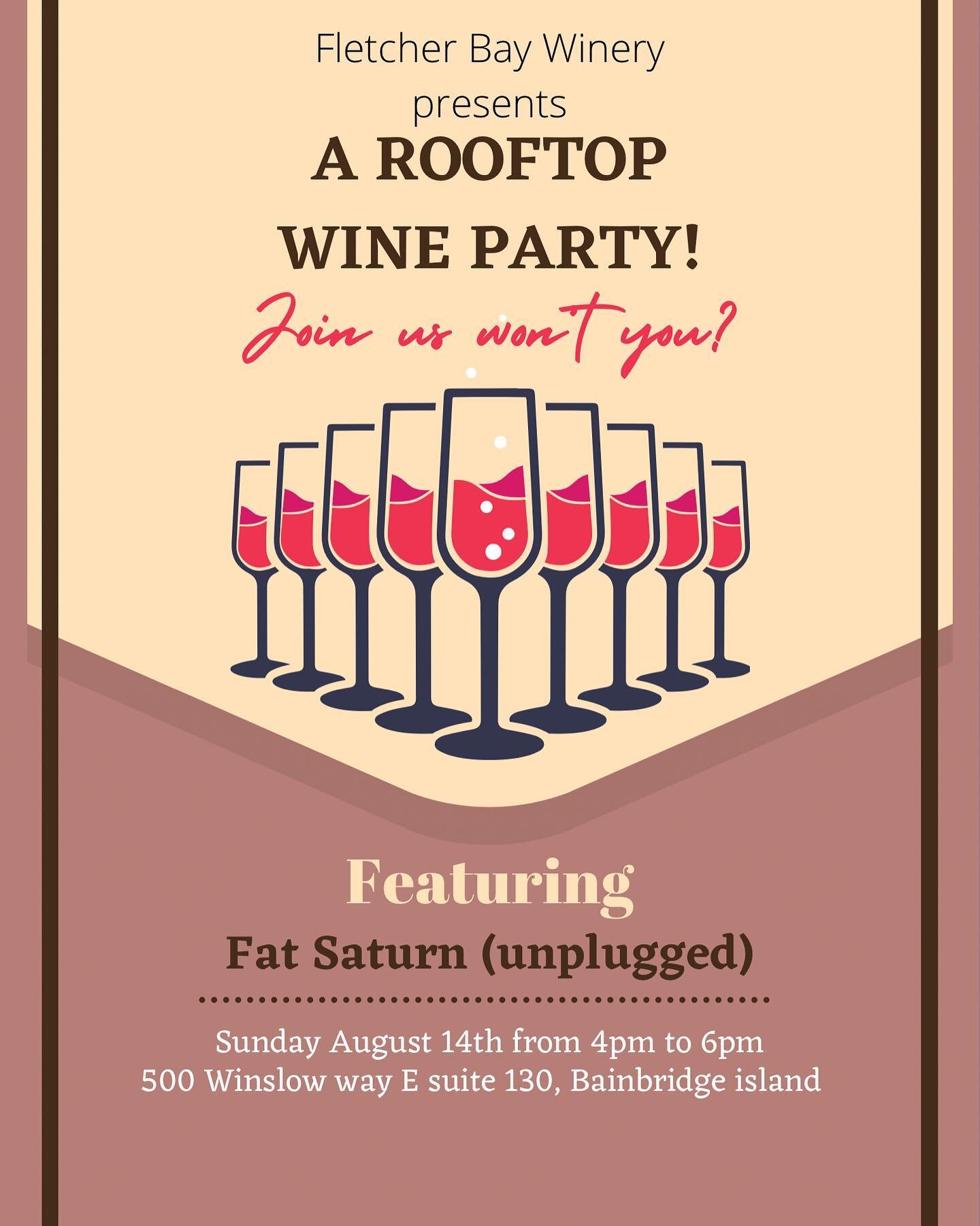 Join  @fat_saturn as we play some rock n roll gems on a beautiful rooftop on Bainbridge island!
@fletcherbaywinery 4 to 6pm!