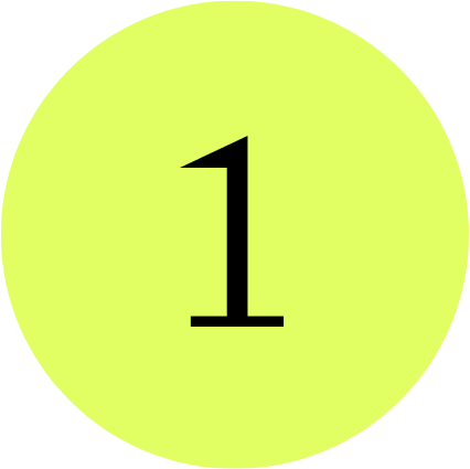 Gelbe Kreismarke mit der schwarzen Zahl 1 in der Mitte.