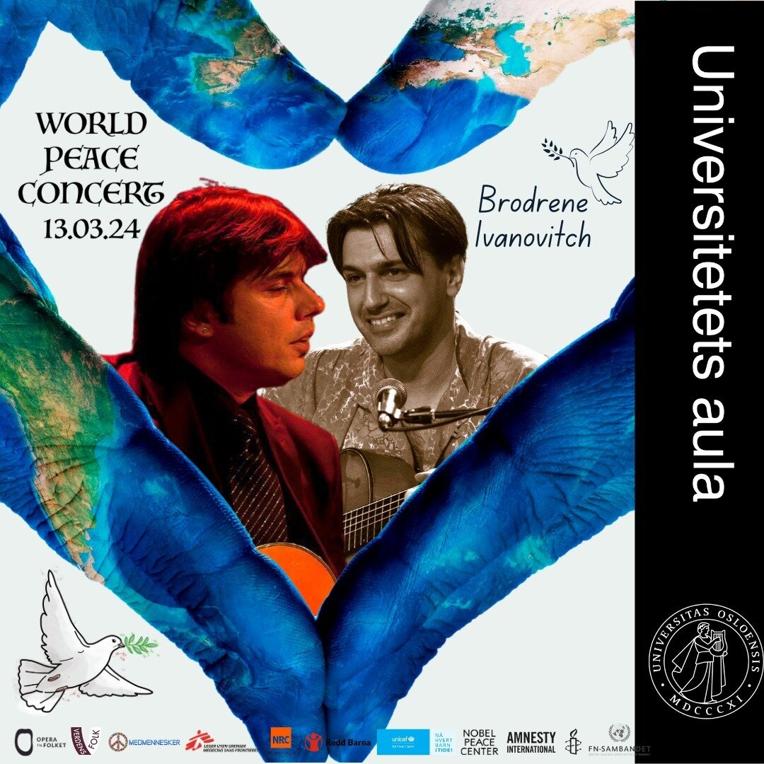 ARTISTER P&Aring; WORLD PEACE CONCERT 13.03.2024 🕊️🌎

Br&oslash;drene Ivanovitch

Petar Ivanovitch was born in Oslo.He started playing guitar at 13.Since 1985 he has performed with a wide range of musicians from around the world and in styles as di