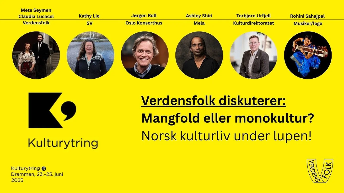 Er det norske kulturlivet s&aring; inkluderende som vi liker &aring; tro? 

Verdensfolk samler bransjefolk til en &aelig;rlig og viktig panelsamtale om reelt mangfold i kunsten og kulturen. 

Hvem f&aring;r plass &ndash; og hvem blir fortsatt holdt u