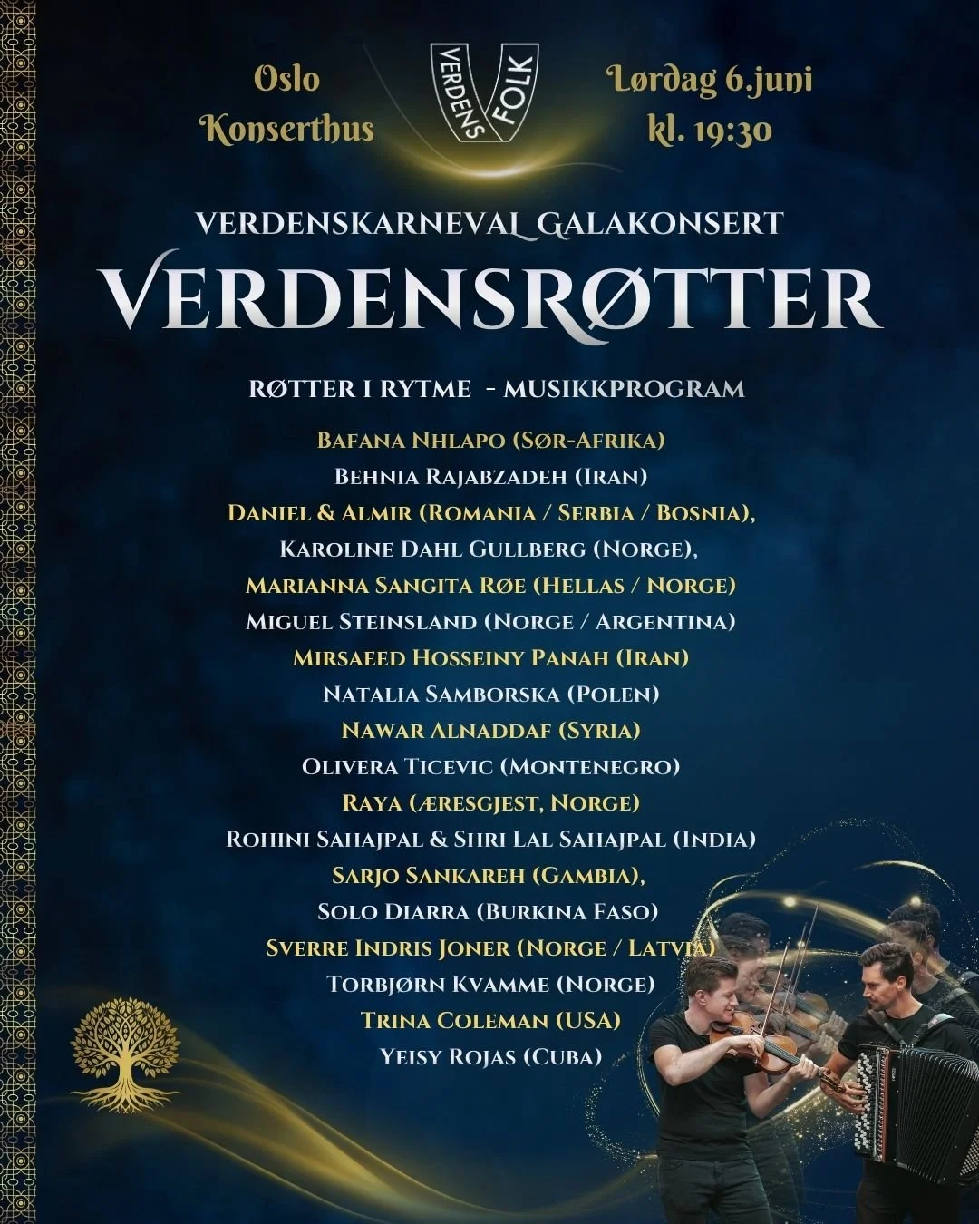 🌍✨ PROGRAMSLIPP: Verdenskarneval Galakonsert: Verdensr&oslash;tter ✨🌍

N&aring; slipper vi programmet til Verdenskarnevals galaonsert p&aring; Oslo Konserthus, 6. juni. En kveld hvor hele verden m&oslash;tes p&aring; &eacute;n scene 🌍❤️

💃🏻 Prog