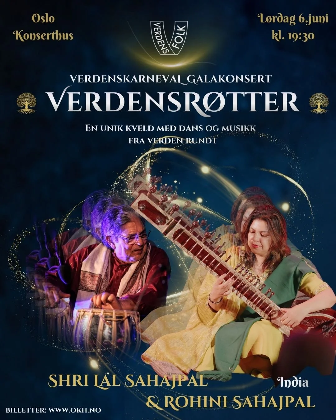 🎶 @rohinisahajpal &amp; Shri Lal Sahajpal til Verdensr&oslash;tter! 🇮🇳

Vi er stolte av &aring; presentere Rohini Sahajpal og Shri Lal Sahajpal som en del av Verdenskarneval Galakonsert: Verdensr&oslash;tter i @oslokonserthus 

✨ N&aring;r musikka
