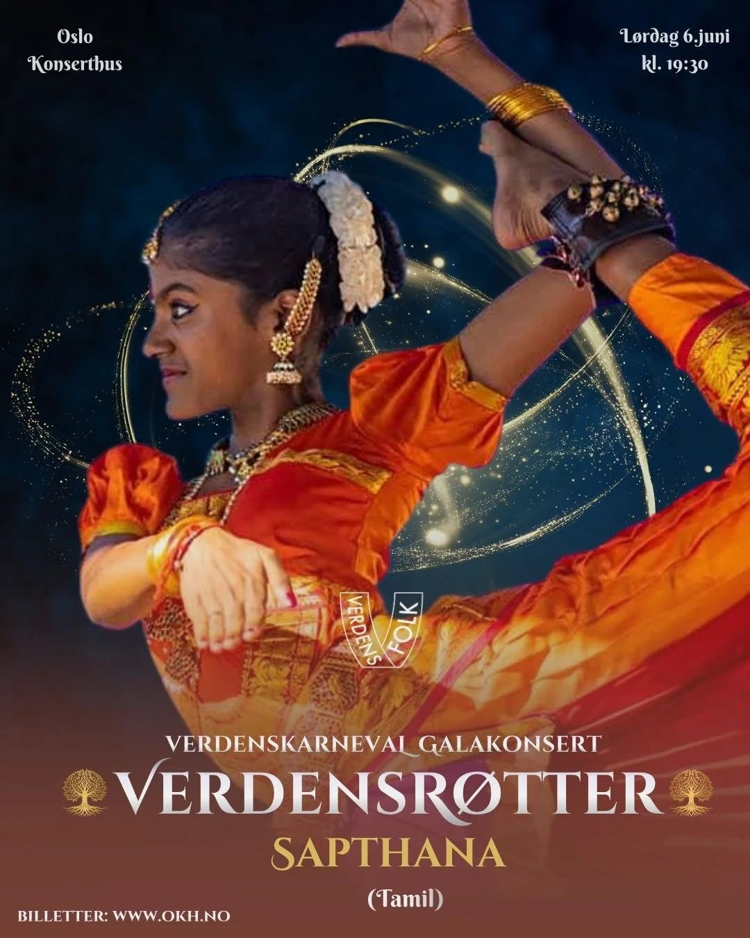 🇱🇰 Sapthana til Verdensr&oslash;tter!

Vi er stolte av &aring; presentere Sapthana som en del av Verdenskarneval Galakonsert &ndash; Verdensr&oslash;tter i Oslo Konserthus.

Sapthana er en talentfull ung danser tilknyttet KalaSaadhana dansekompani 