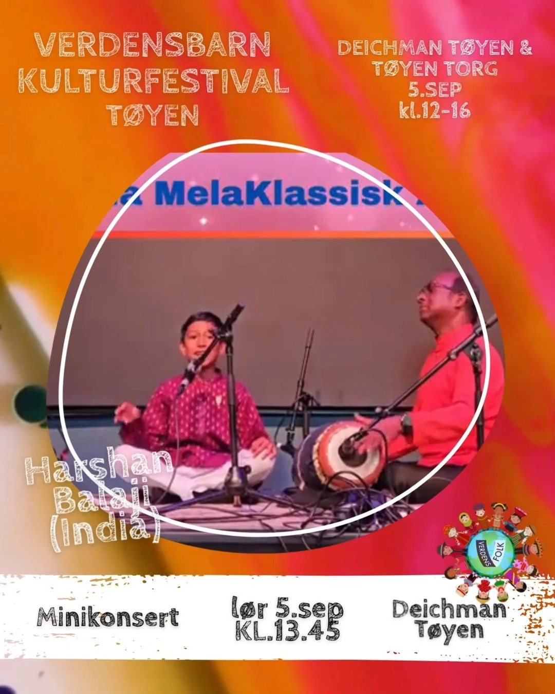 N&aring; fortsetter vi &aring; presentere resten av programmet f&oslash;r Verdensbarn kulturfestival g&aring;r av stabelen p&aring; T&oslash;yen &ndash; i samarbeid med Deichman T&oslash;yen! 🌍💛

📍 Deichman T&oslash;yen &amp; T&oslash;yen torg
📅 