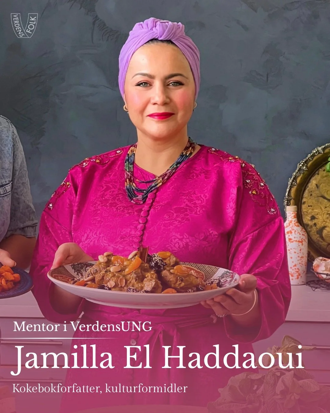 ✨ M&oslash;t Jamilla El Haddaoui &ndash; mentor i VerdensUNG!

Jamilla er norsk-marokkansk kokebokforfatter og kulturformidler med et sterkt engasjement for mat, kultur og tradisjoner. Som mentor i VerdensUNG vil hun dele erfaringer og gi veiledning 