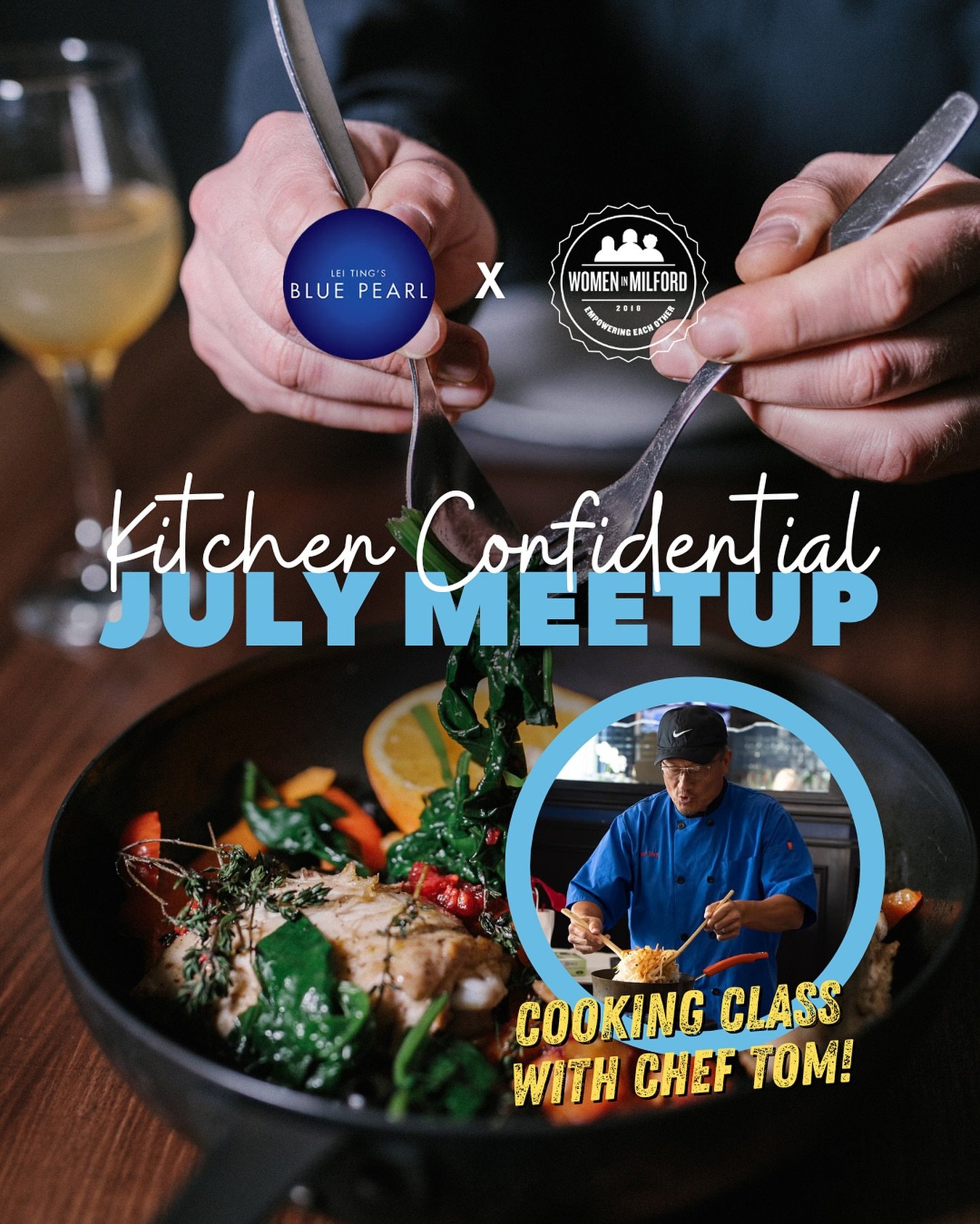 𝗢𝗻𝗹𝘆 𝟮𝟱 𝗦𝗽𝗼𝘁𝘀 𝗮𝘃𝗮𝗶𝗹𝗮𝗯𝗹𝗲! 𝗥𝗦𝗩𝗣 𝗡𝗢𝗪!
We are absolutely thrilled to announce the July Meetup: Kitchen Confidential, in partnership with Lei Ting Blue Pearl! Limited Spots Available for this meetup, so be sure to RSVP now to