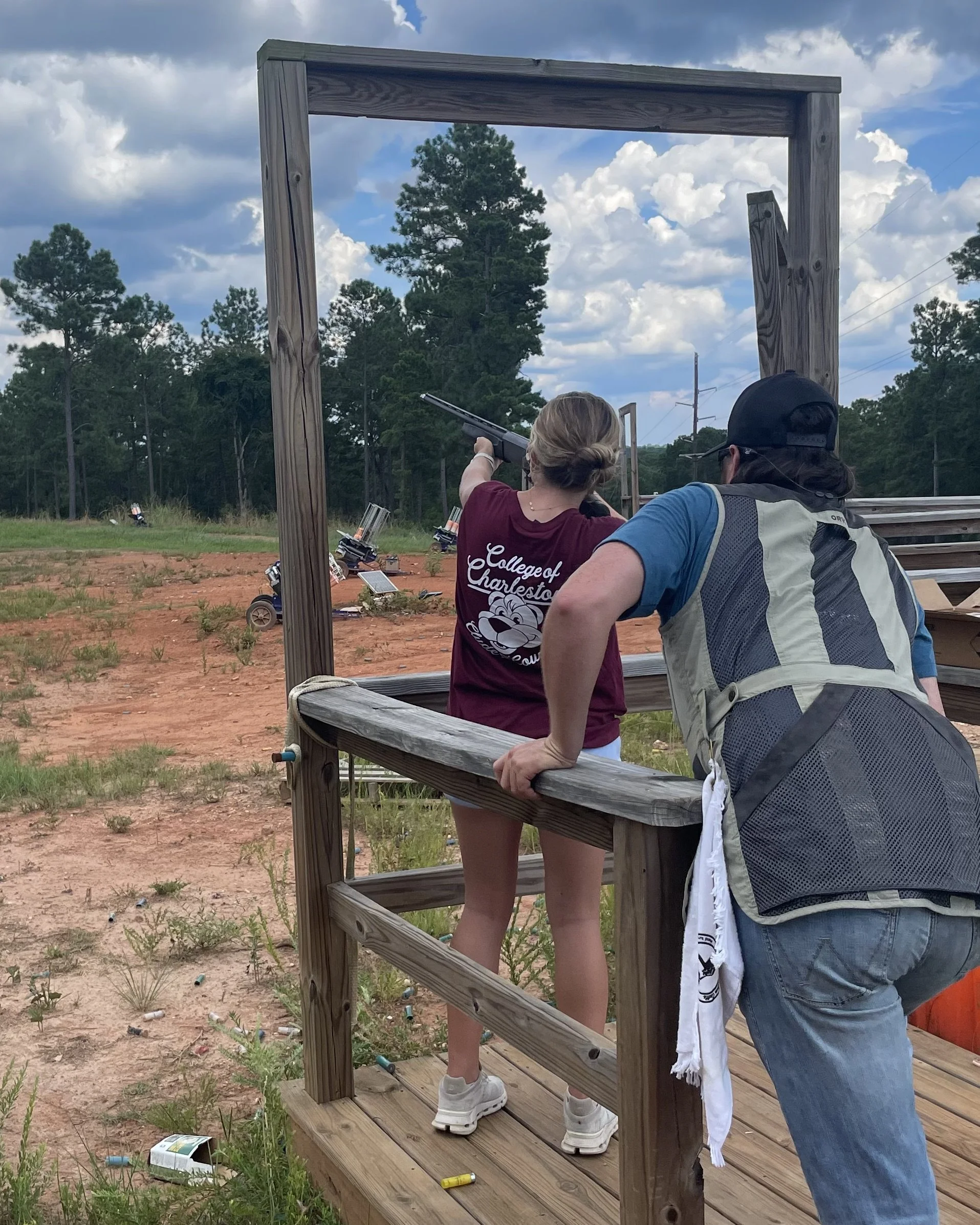 Skeet shooting overseen by our attentive instructor Troy