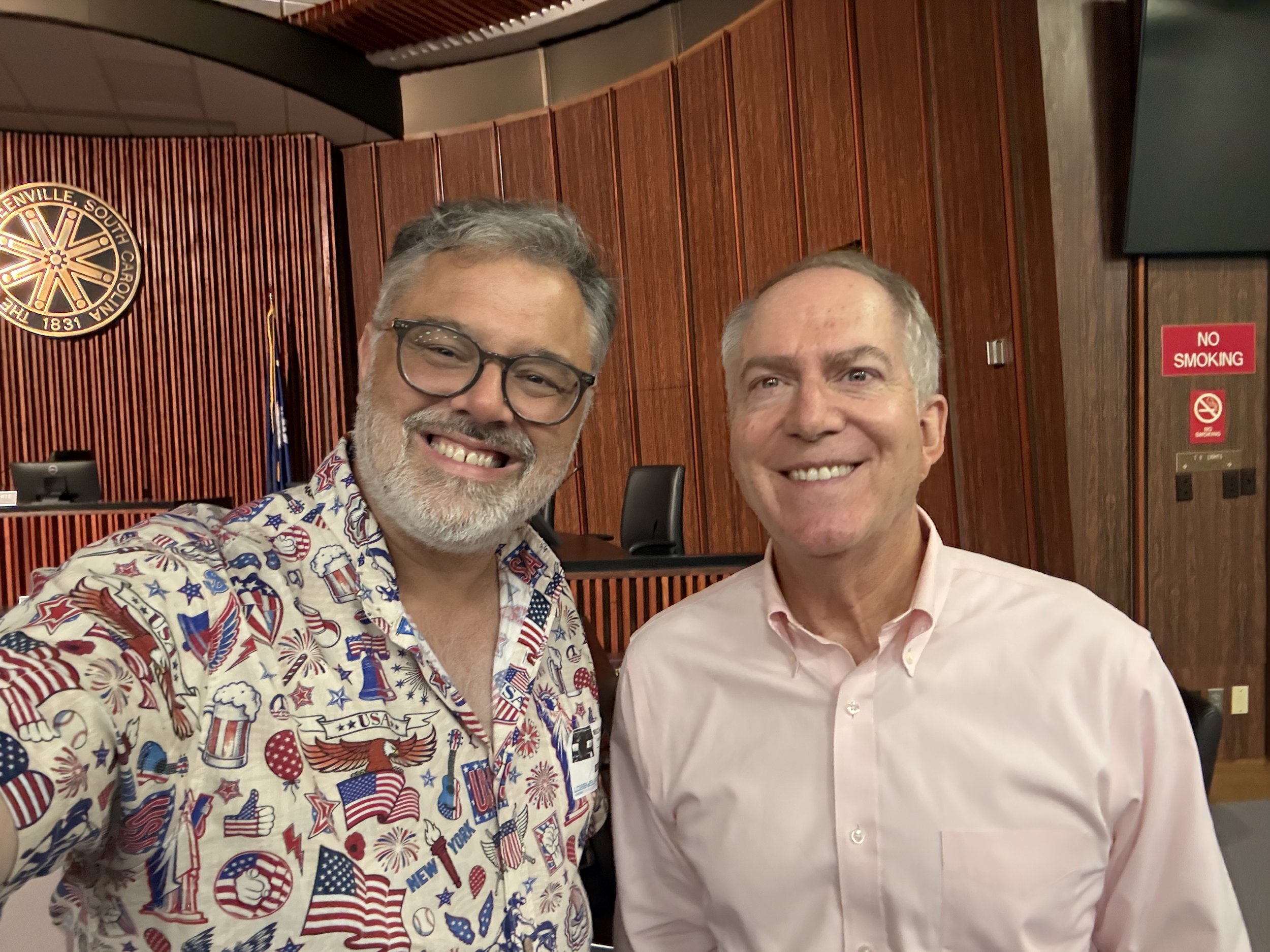 American Tributaries founder Michael Whidden with Greenville Mayor Knox White