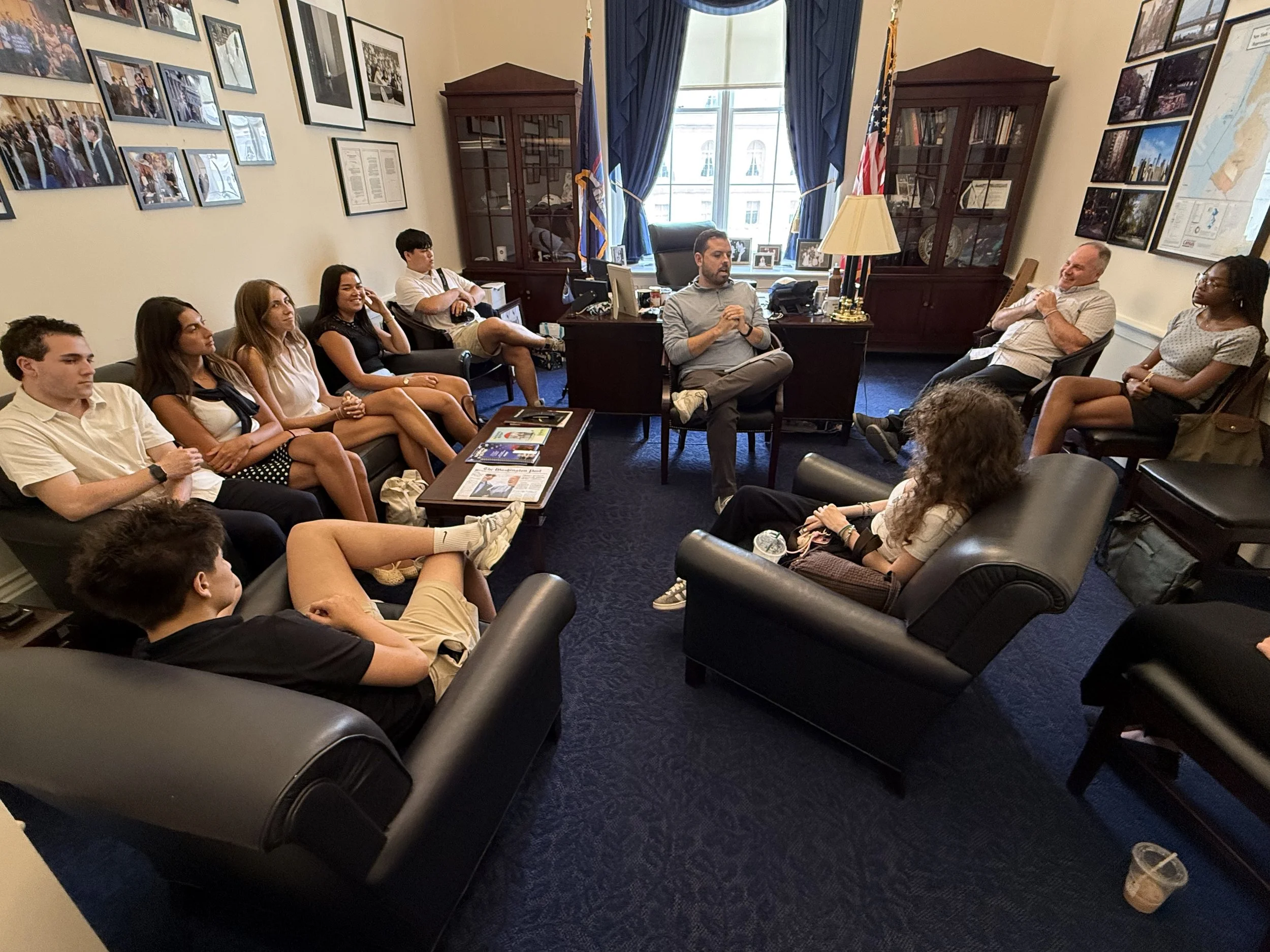 Visiting with staff member for Rep. Dan Goldman (NY)
