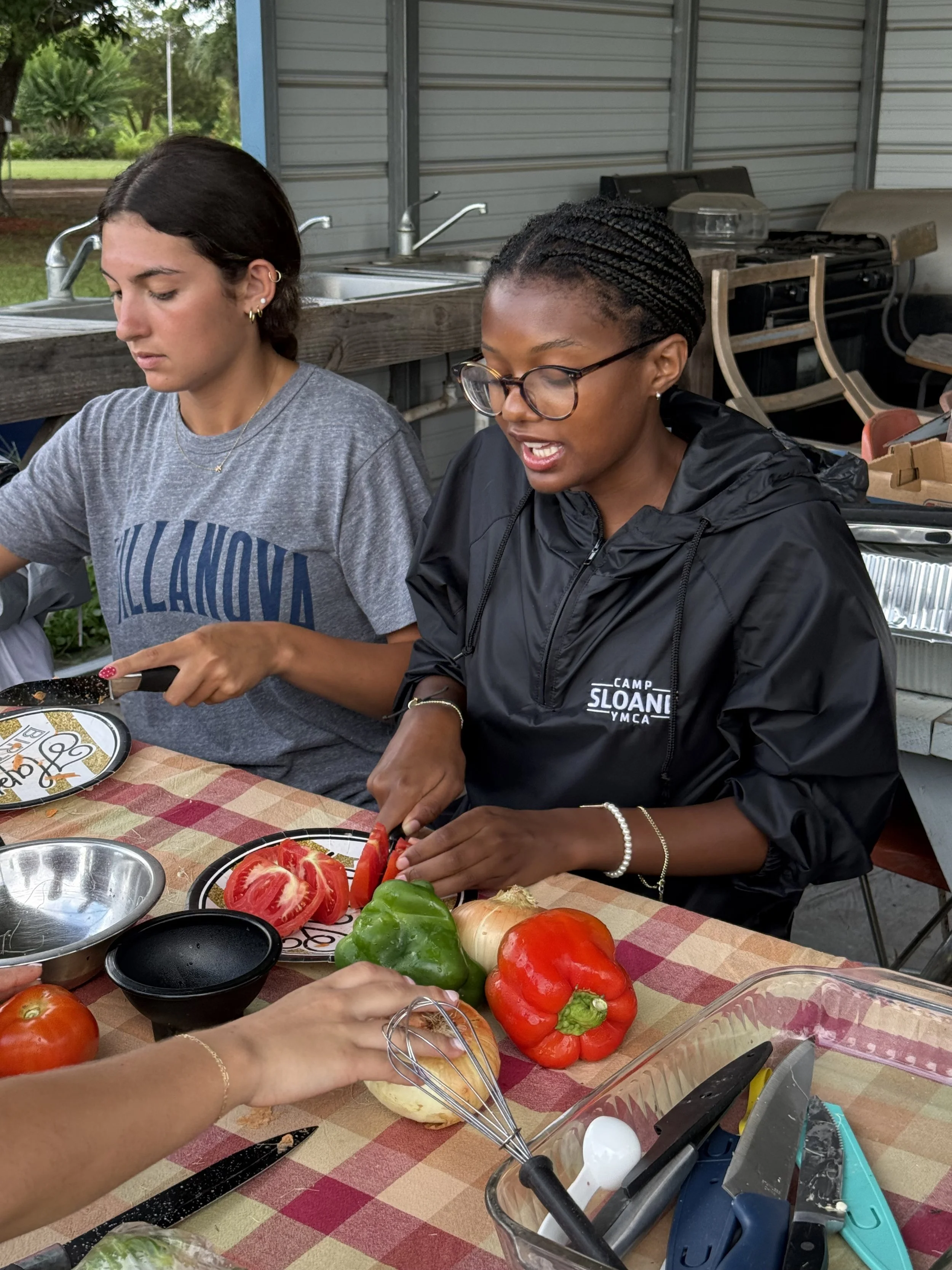 Preparing our Gullah Geechee dinner