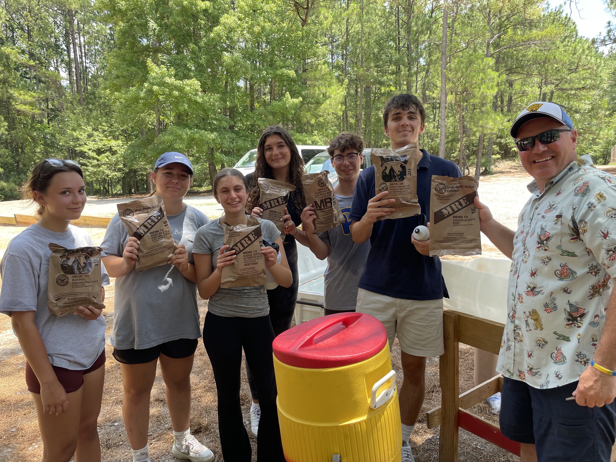 Eating the MREs (Meals Ready to Eat) which U.S. soldiers are issued