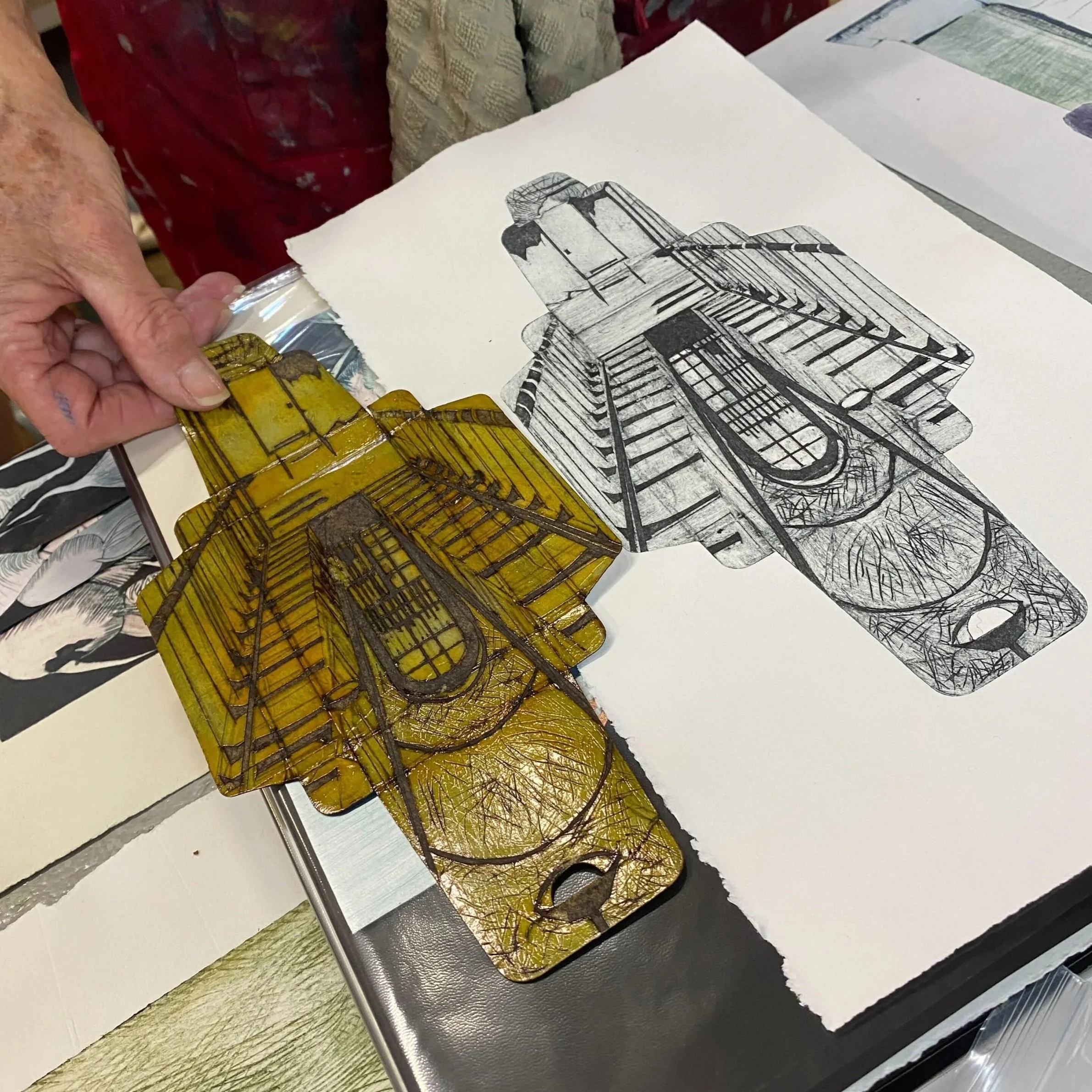 Drypoint with Recycled Materials