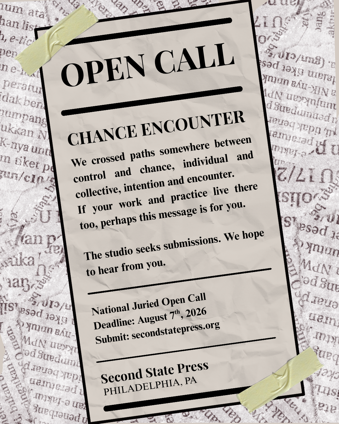 Chance Encounter Submission Fee