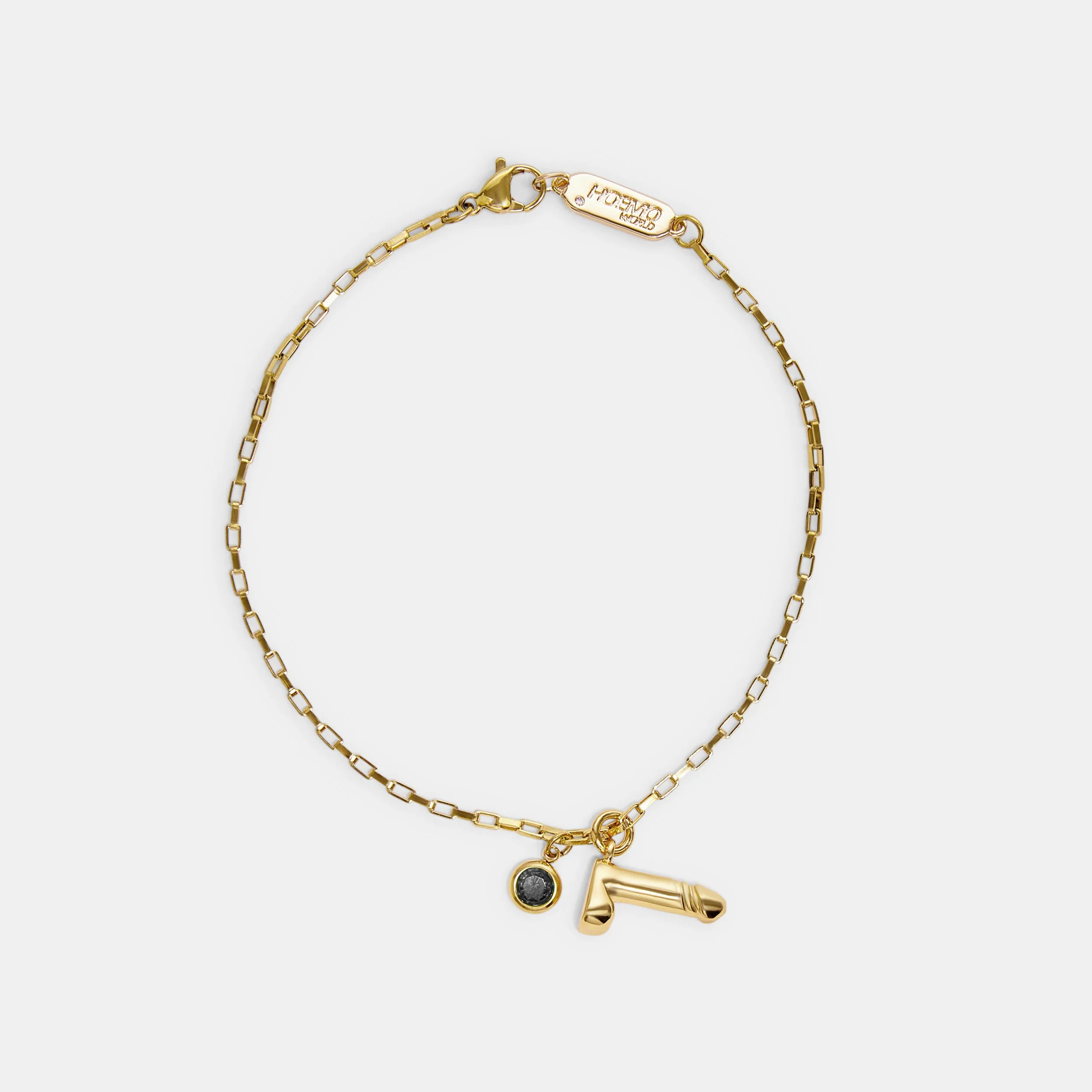 DIAMOND DICK CHARM CHAIN BRACELET