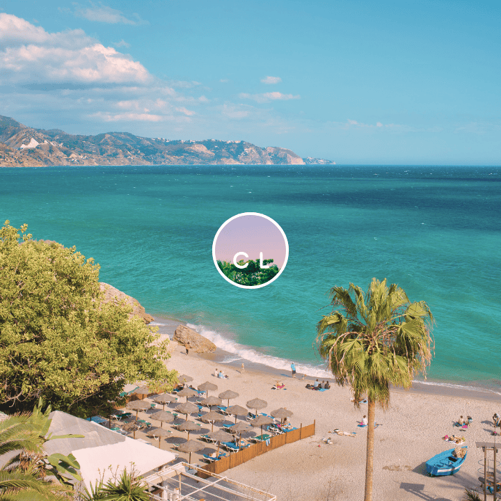 Chillout Relaxing Beach Music Thumbnail with Chilled Lounge Music Logo