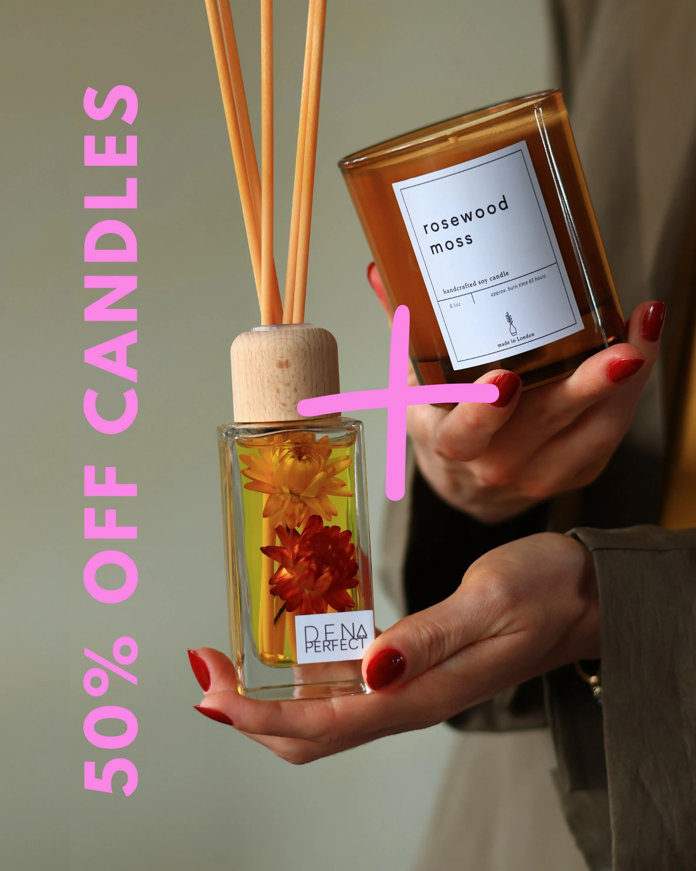 ✨ Create the perfect home fragrance experience ✨

For a limited time, when you purchase a reed diffuser, you can enjoy 50% off any full size candle.

Pair matching scents together to layer fragrance beautifully throughout your home, or mix different 
