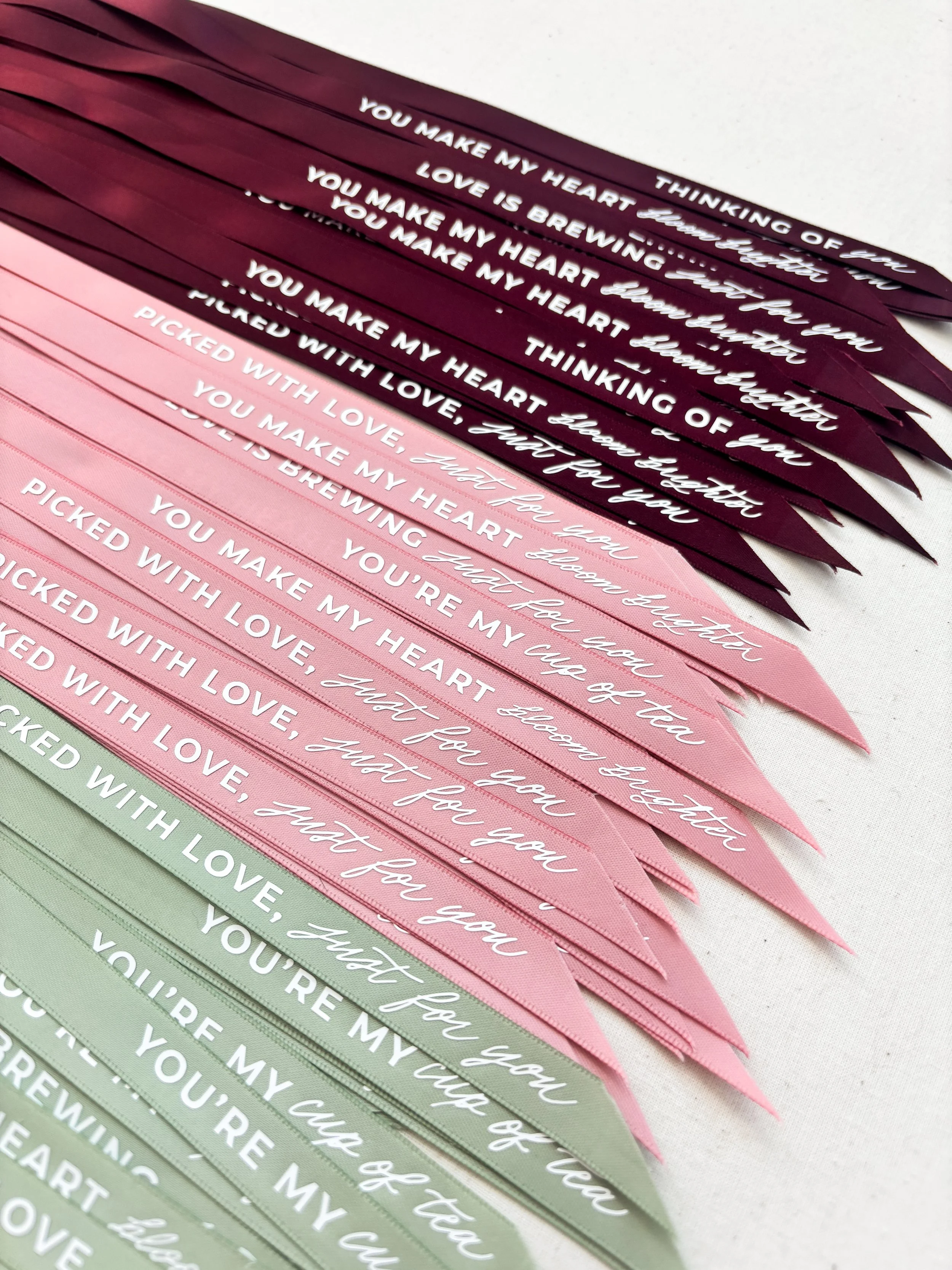 Tanyag Studio x Dormant Plant Parlor hand-tied Valentine's Day Collab 2026 | Heat Vinyl Transfer on Ribbon