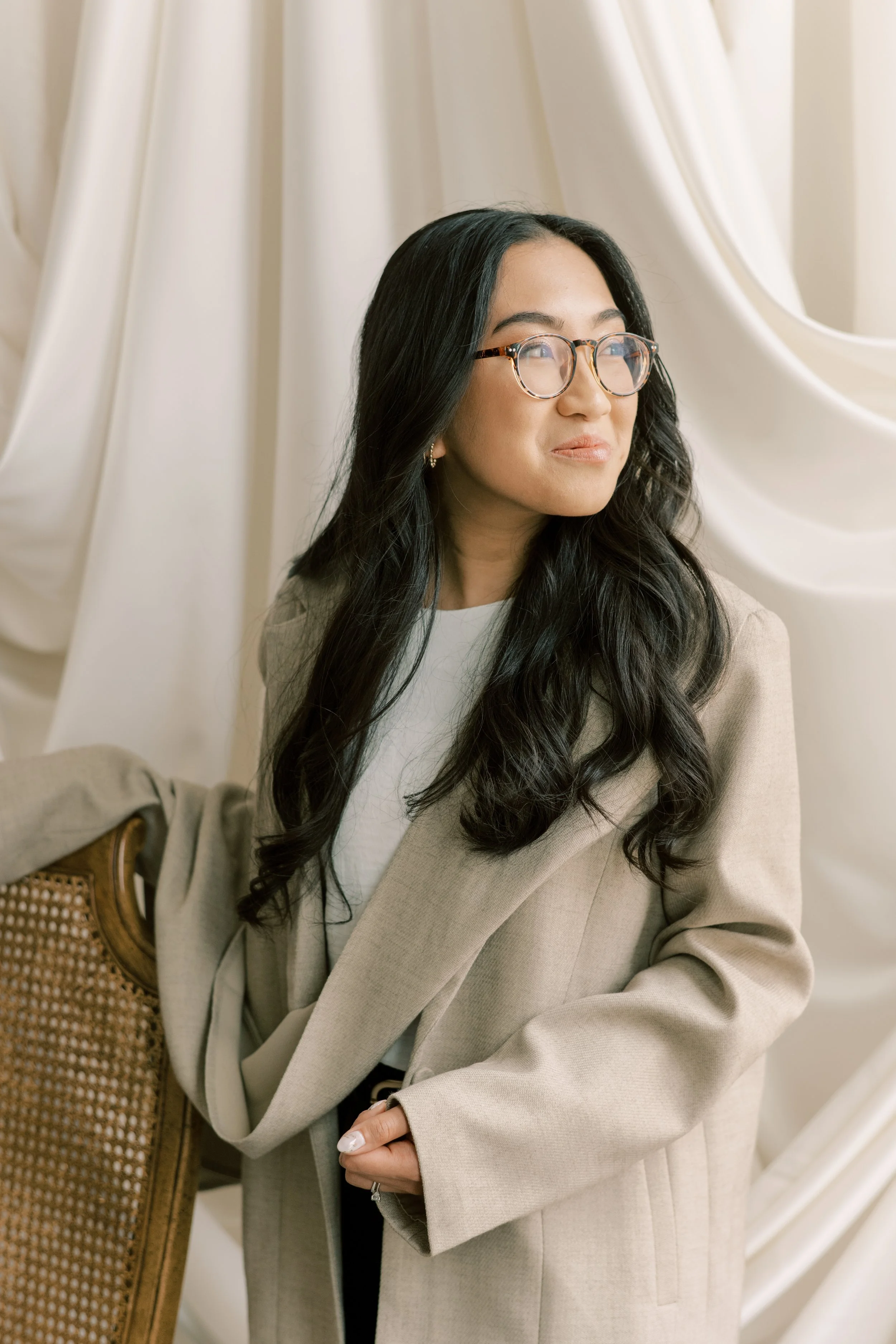 Headshot of Vanessa Tanyag, Raleigh-based calligrapher and designer, founder of Tanyag Studio. Photo by Morgan Renee Photography 2026