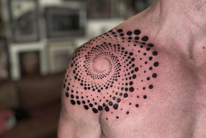 Geometric shoulder tattoo