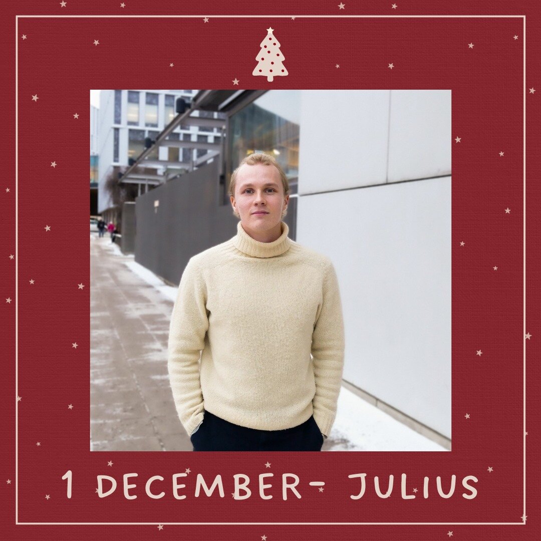 Glad f&ouml;rsta december!🎄 Vi k&ouml;r ig&aring;ng med v&aring;r julkalender, som kommer best&aring; av kluriga fr&aring;gor och presentationer v&aring;ra l&auml;rare skrivit ihop &aring;t er. F&ouml;rst ut har vi Julius! 

1. Julius, 23, Helsingfo