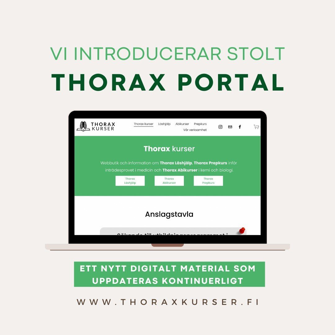 📣Thorax prepkurs och abikurs 2023 g&aring;r nu att k&ouml;pa tillsammans med v&aring;rt nya digitala material p&aring; thoraxkurser.fi ❗Platserna fylls i anm&auml;lnings ordning!