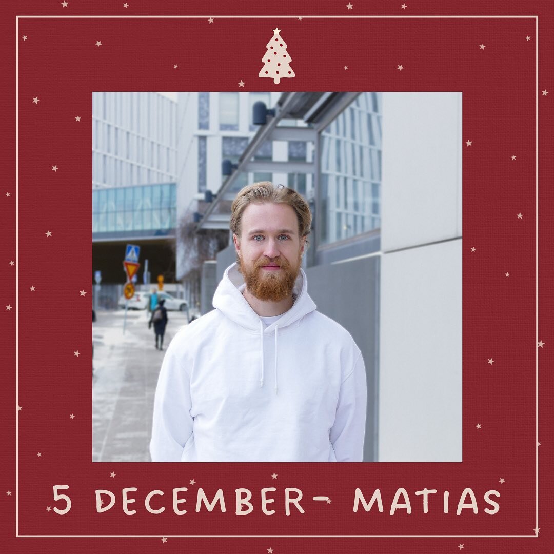 Lucka 5!🎄 Idag har v&aring;r nya hemsida samt anm&auml;lningen till abi- och prepkurserna &ouml;ppnat ✨ 

a: Matias Paersch, 25, Helsingfors
b: Biol 4
c: Mj&auml;lten. Ingen vet vad den g&ouml;r men den ser rolig ut!
d: Provsmakare
e: Merry Chrystle