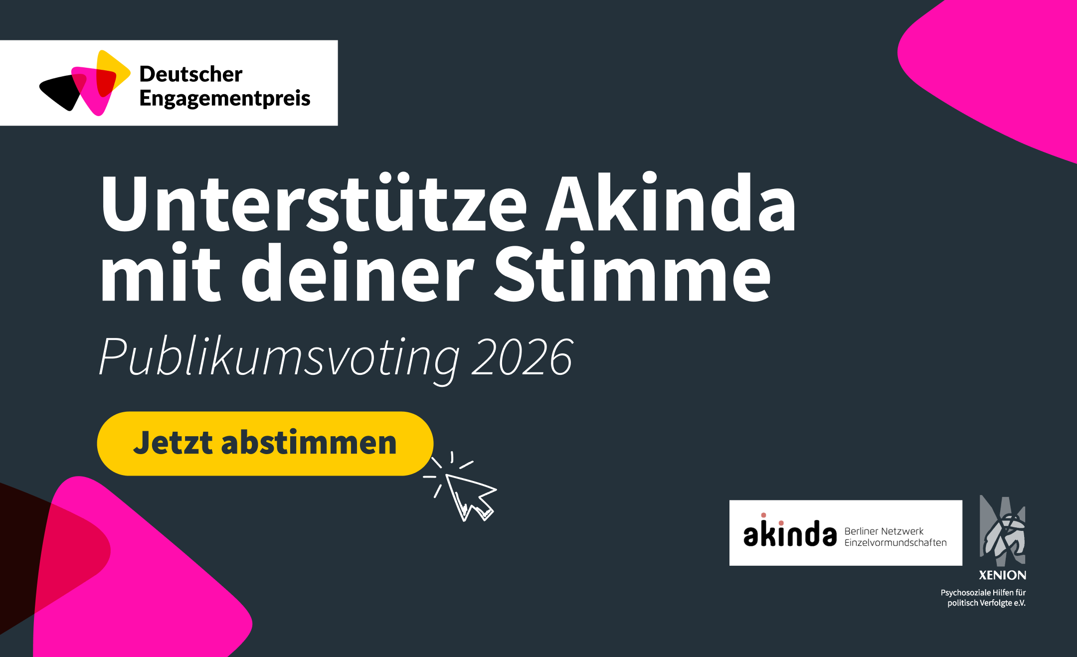Jetzt für akinda abstimmen! Deutscher Engagementspreis 2026