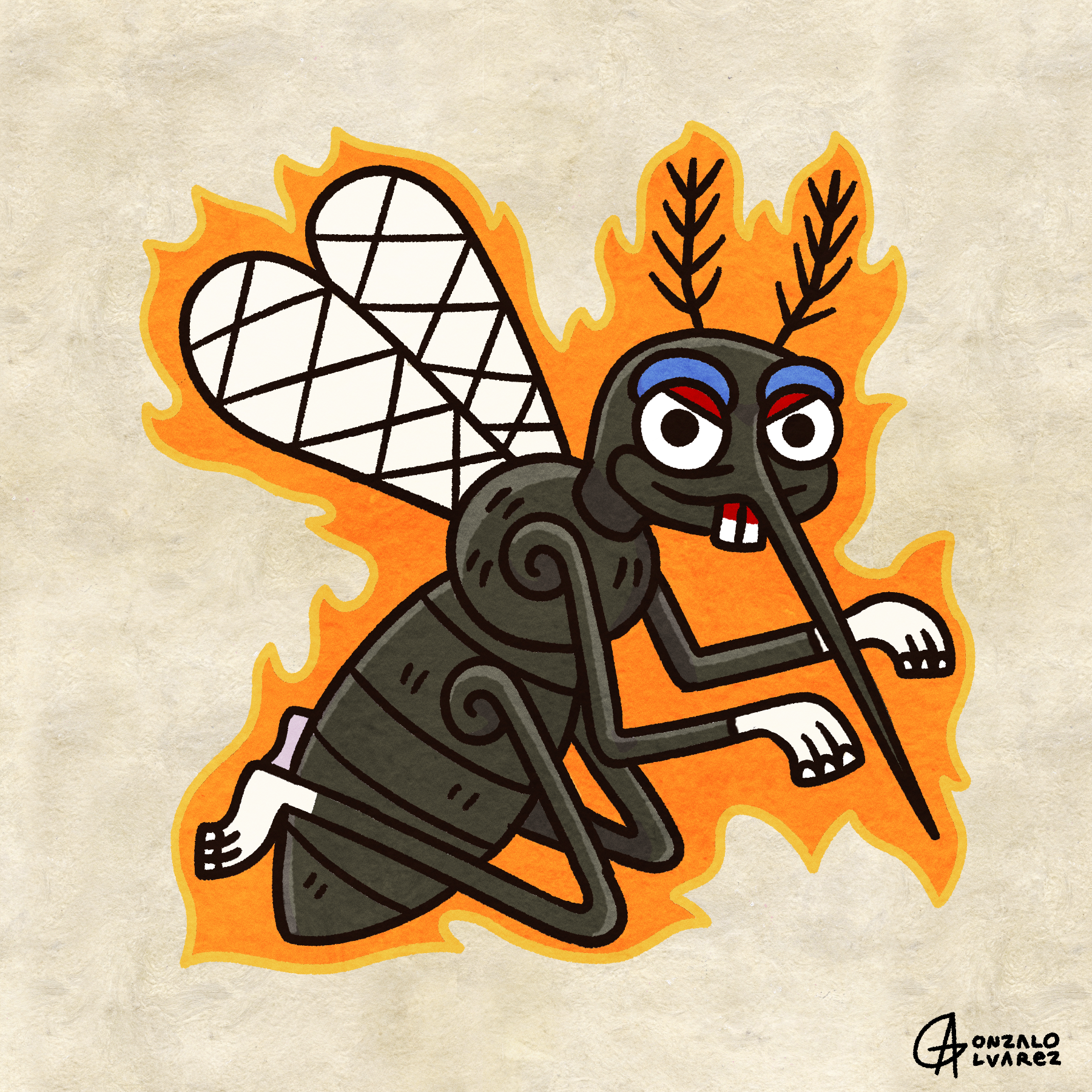 Tlemoyotl — The Fire Mosquito Print
