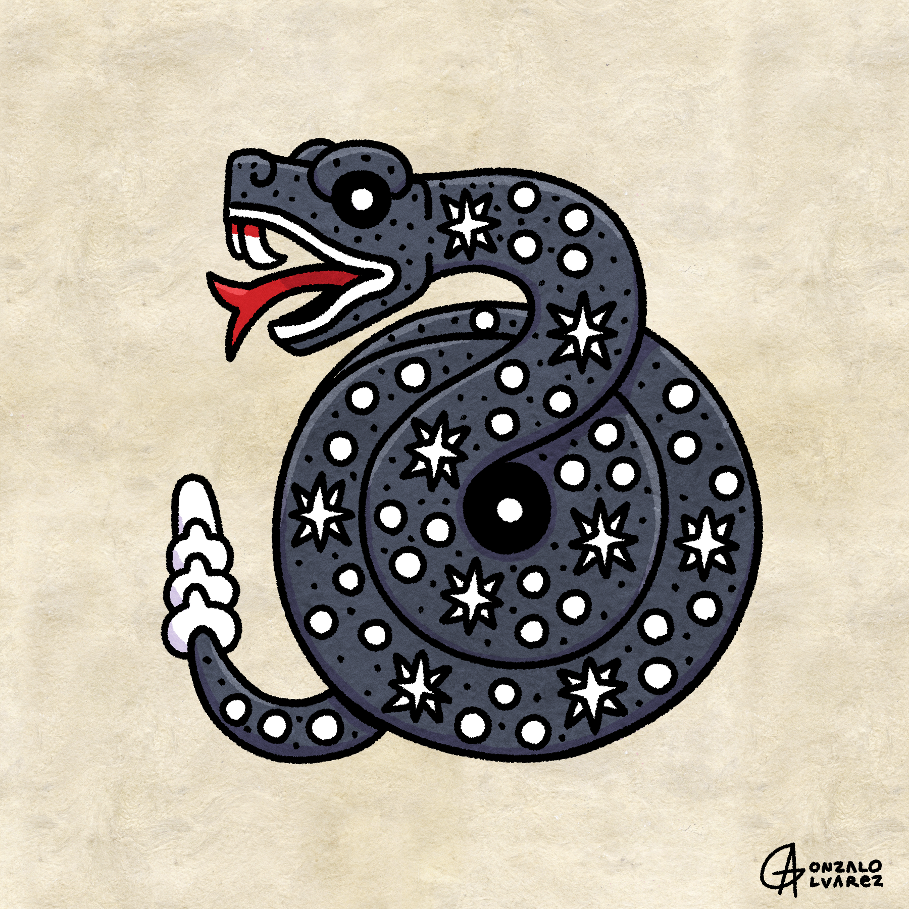 Sitlakoatl — The Star Snake Print