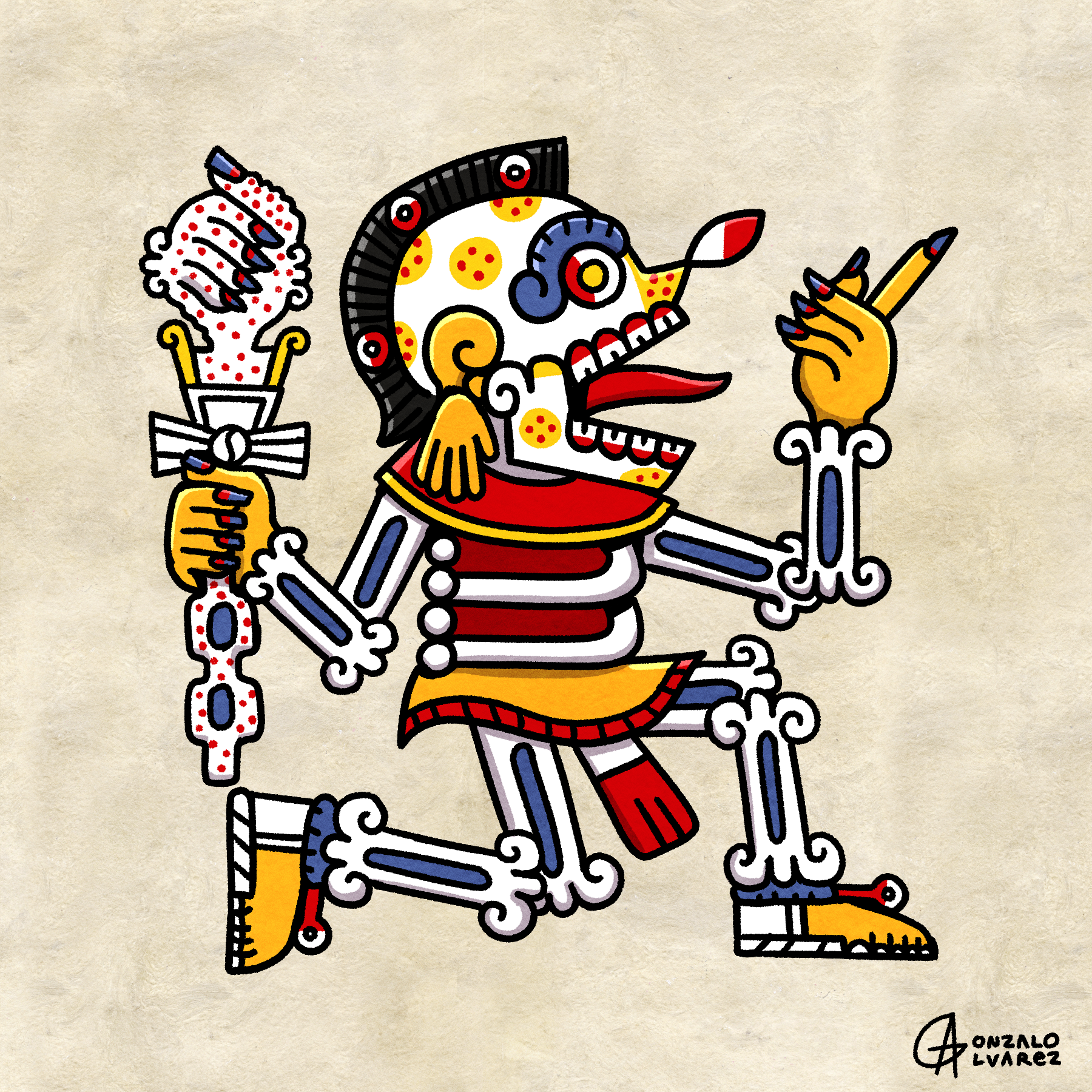 Miktlan Tekwtli — Lord of The Dead Print