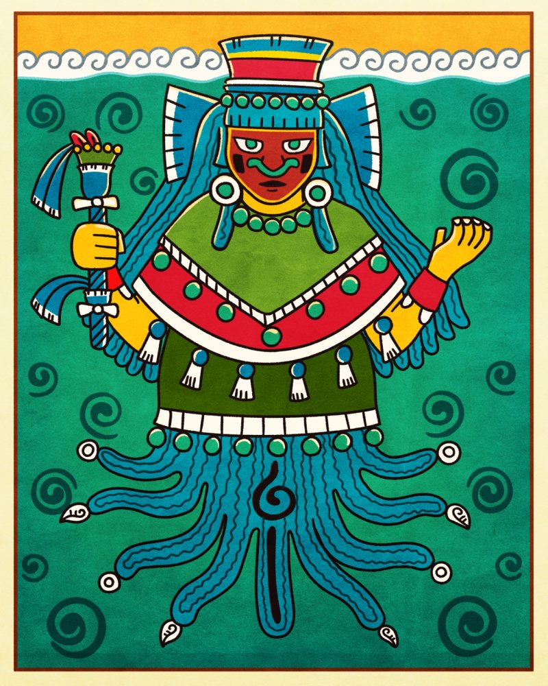 Chalchiwitl ikwe, the Precious Skirt 2022 - 8x10in digital illustration