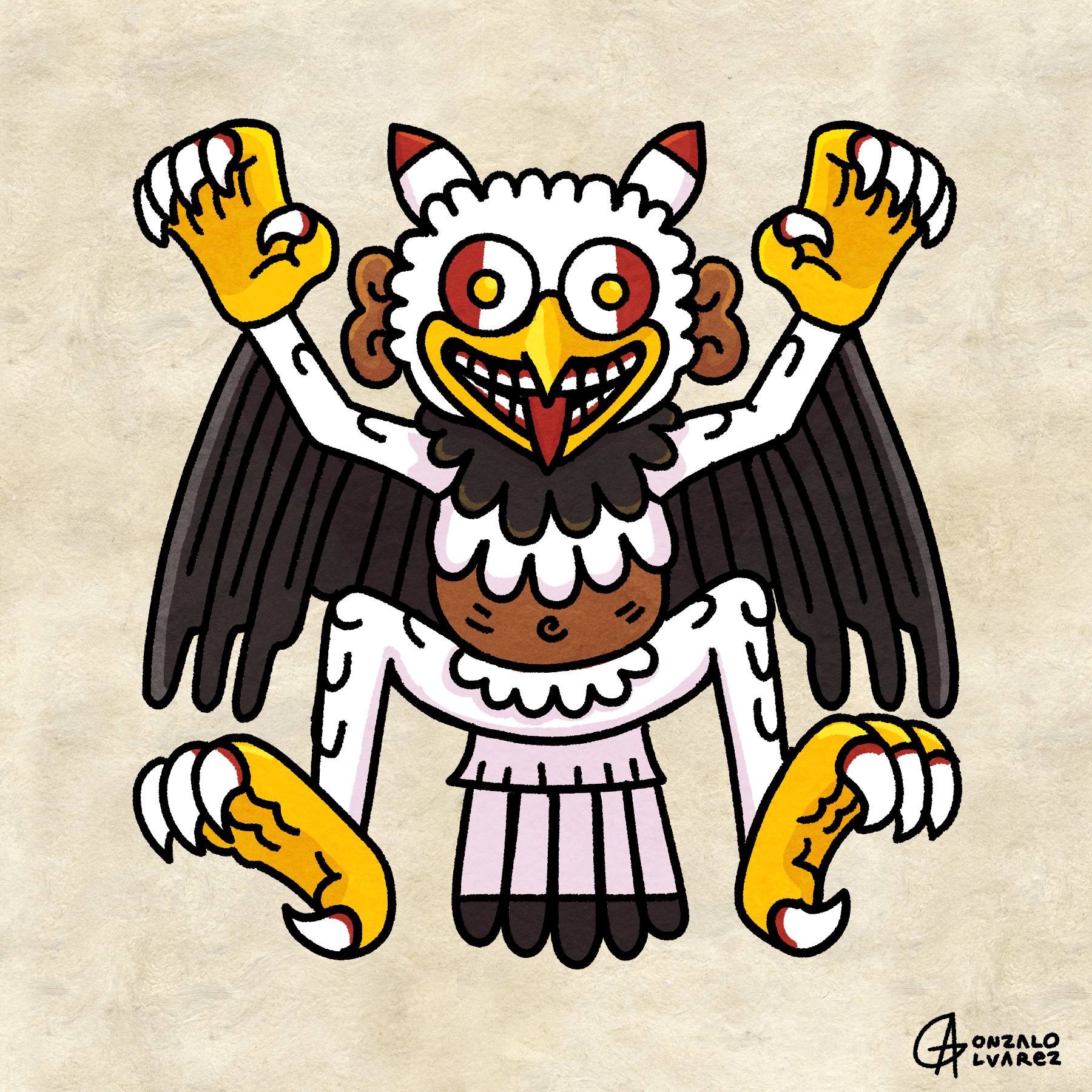 Tlakatekolotl — The Owl Man Print