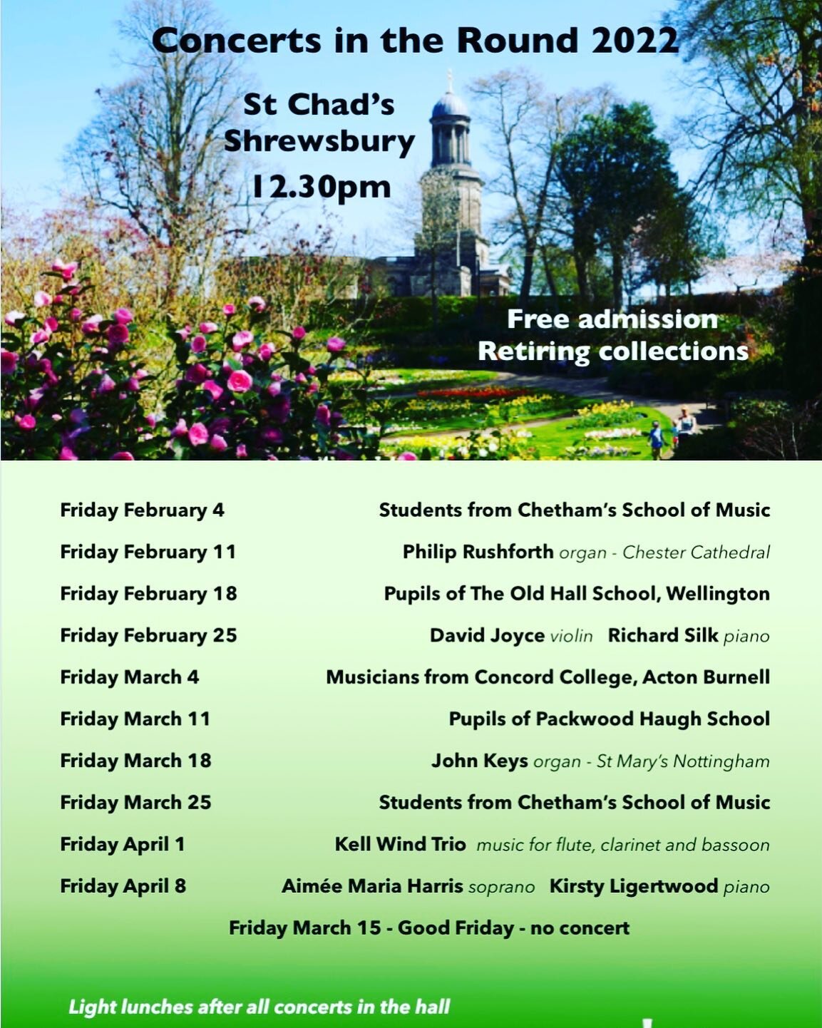 Delighted to be singing in a lunchtime recital in St Chad&rsquo;s Shrewsbury on Friday 8th April with the lovely Kirsty Ligertwood accompanying.
.
.
.
#lunchtimerectial #soprano #April8th #workingwithfriends #singer