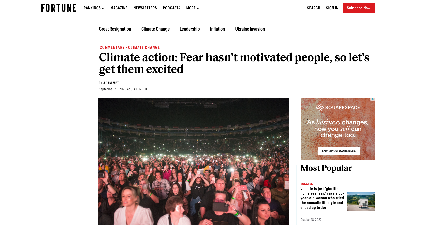 FORTUNE: Climate action: Fear hasn’t motivated people, so let’s get them excited
