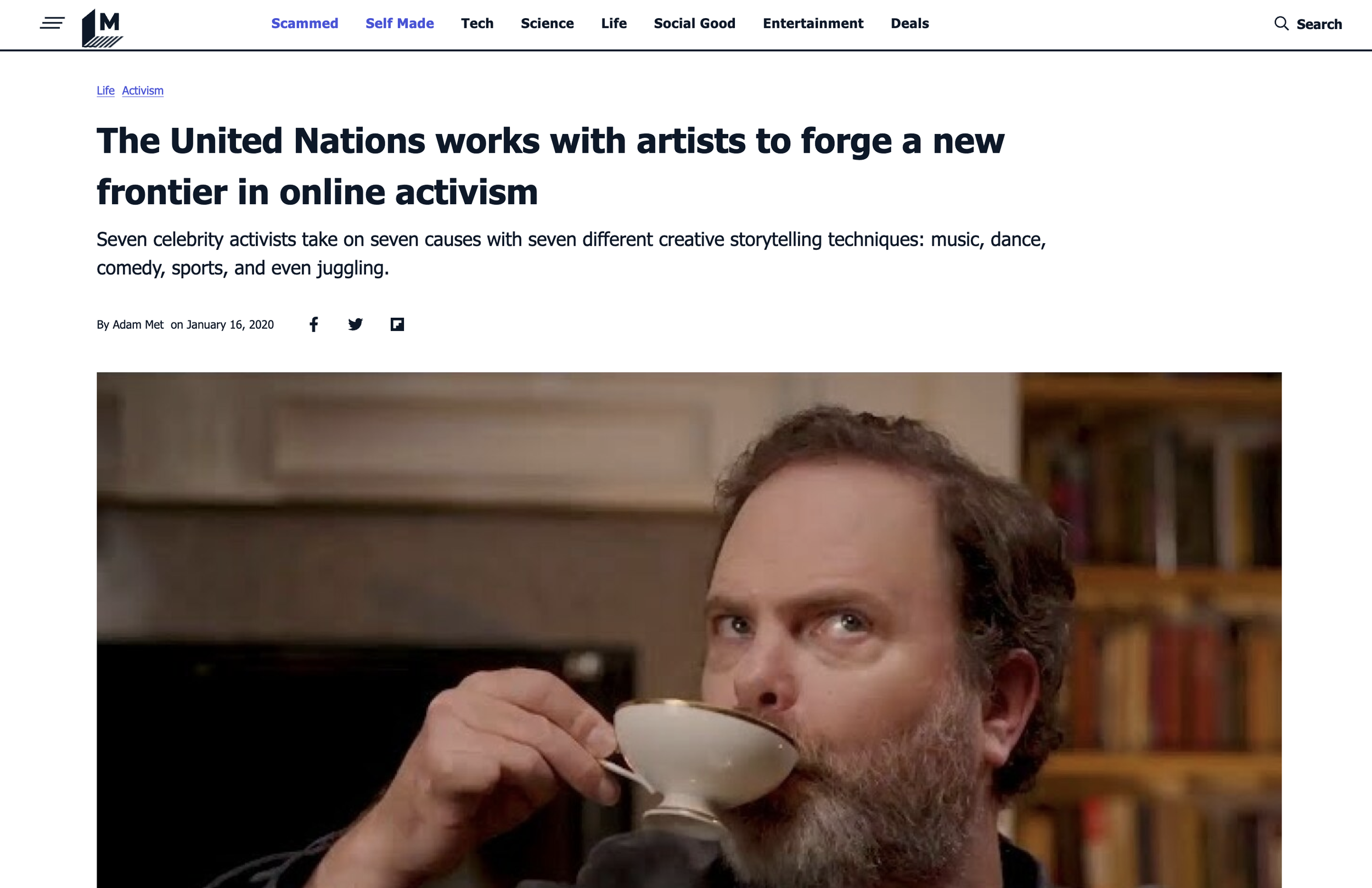 MASHABLE: The United Nations works with artists to forge a new frontier in online activism