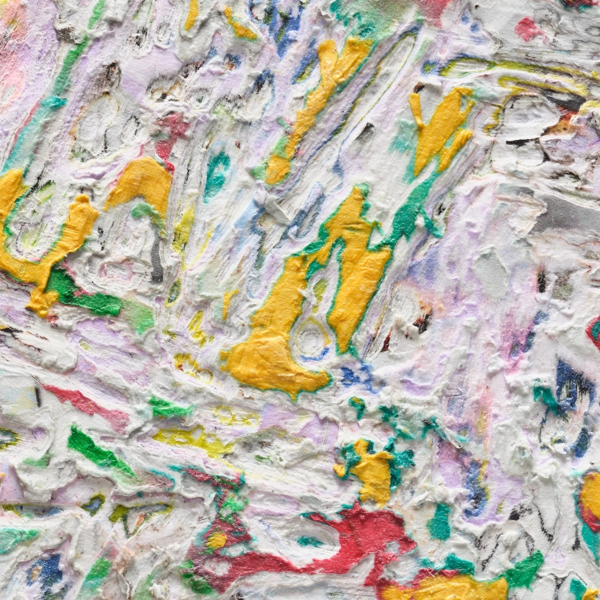 Surface detail of Fire #3 with exposed layers and sculptural cuts