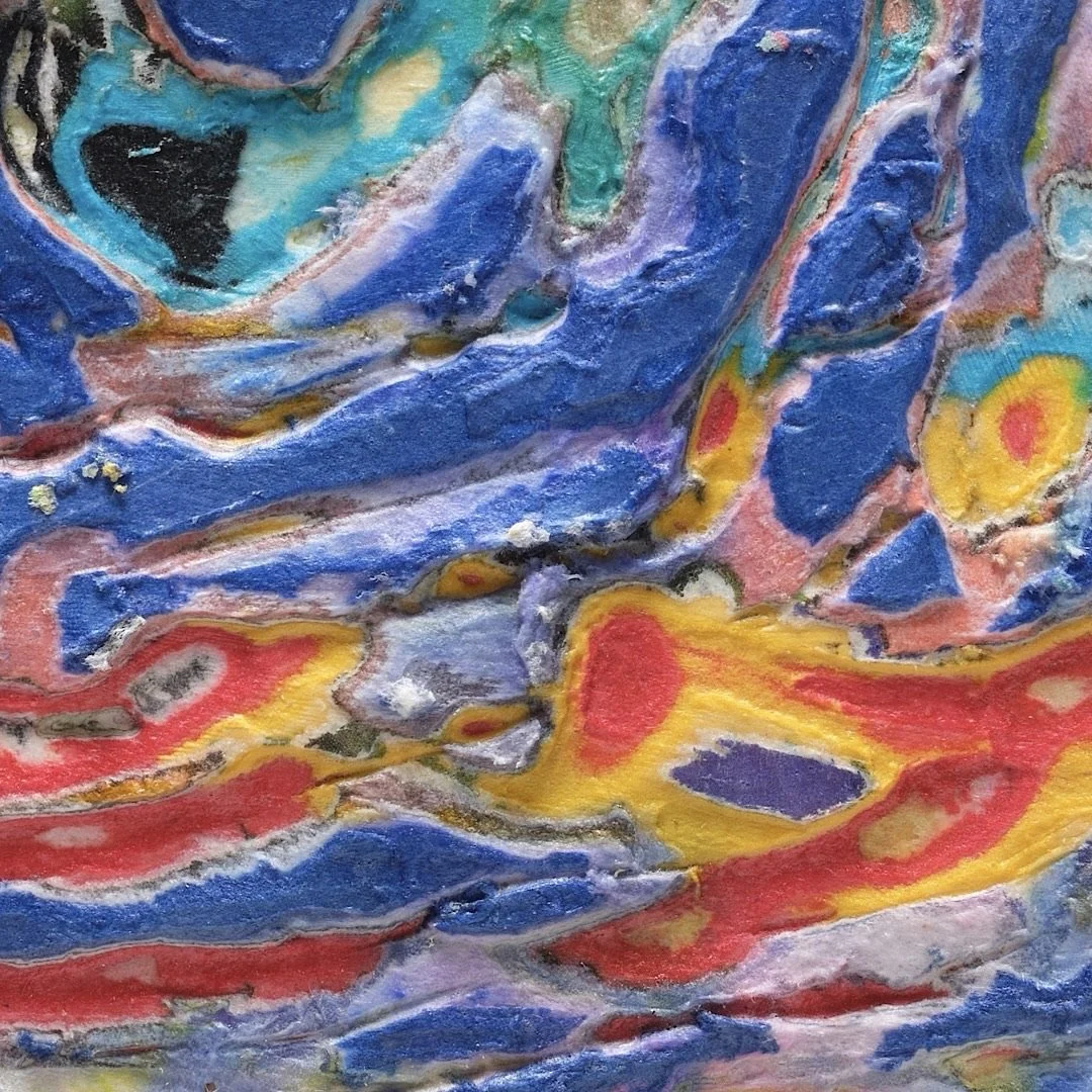 Detail of Curves #3 showing layered and hand-carved paper surface