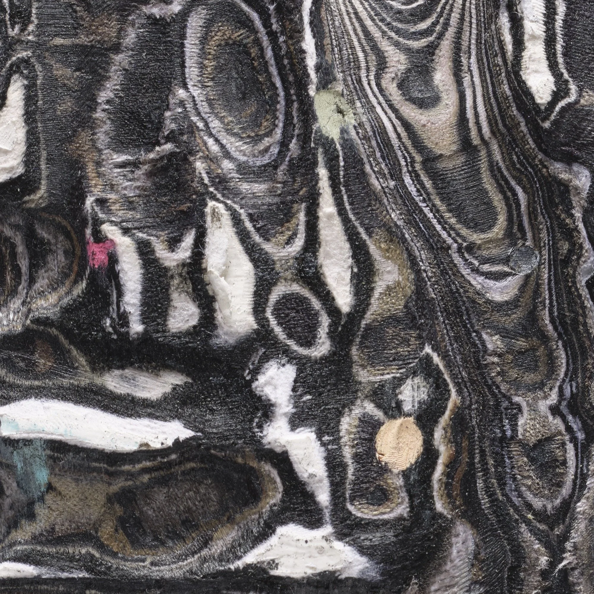 Close-up detail of White #2 revealing depth, strata, and texture
